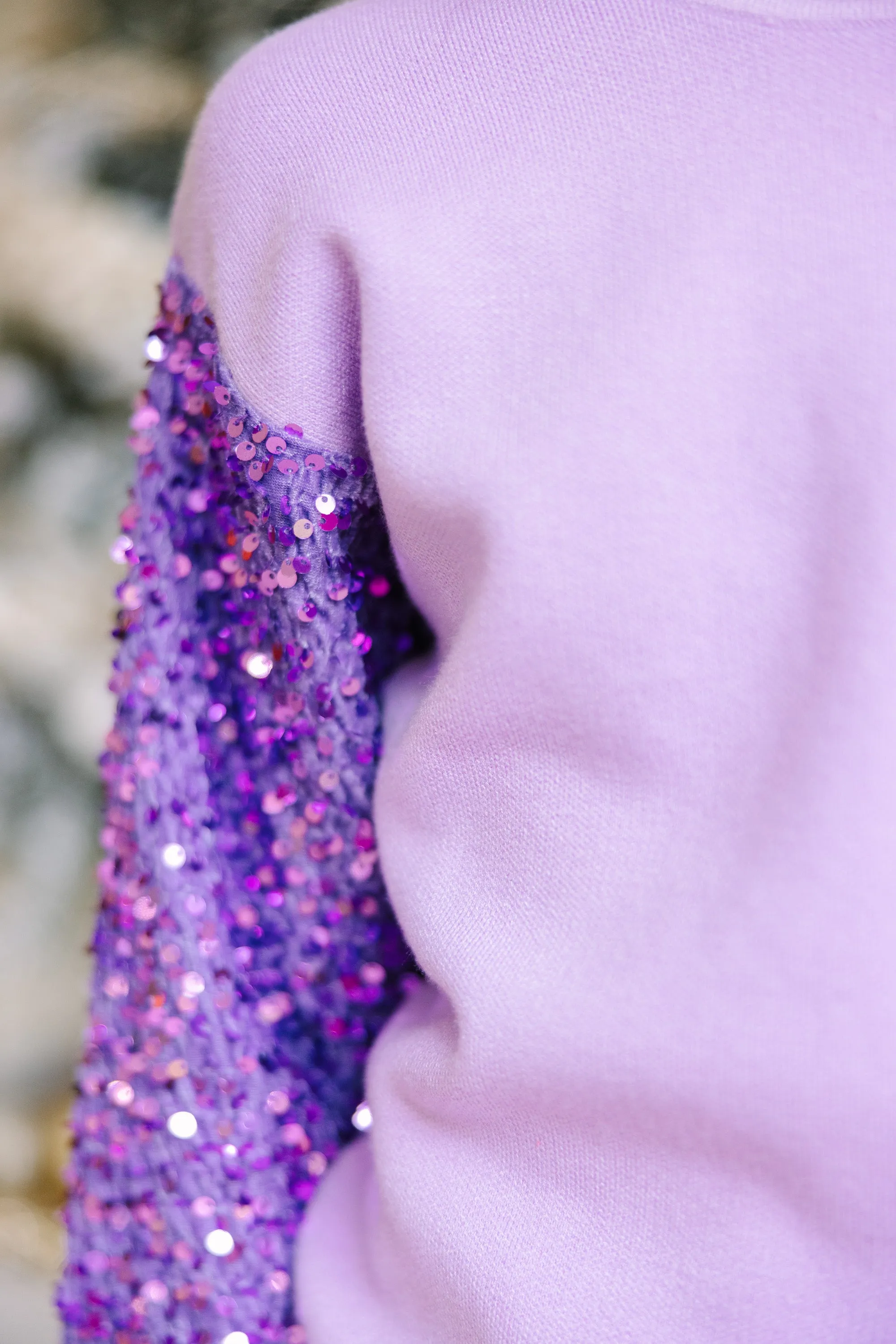 Girls: Don't Think Twice Lavender Purple Sequin Sweater