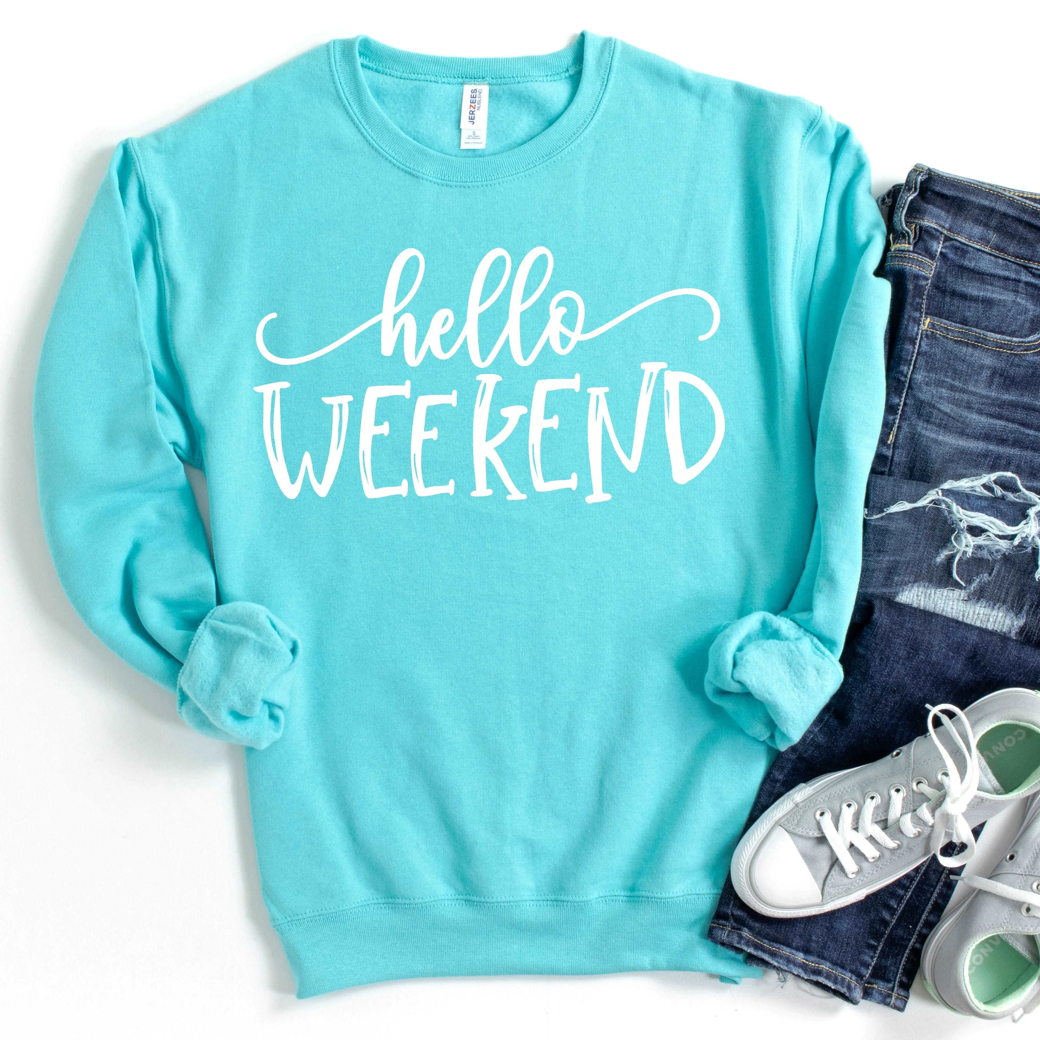 Hello Weekend - heather sea green