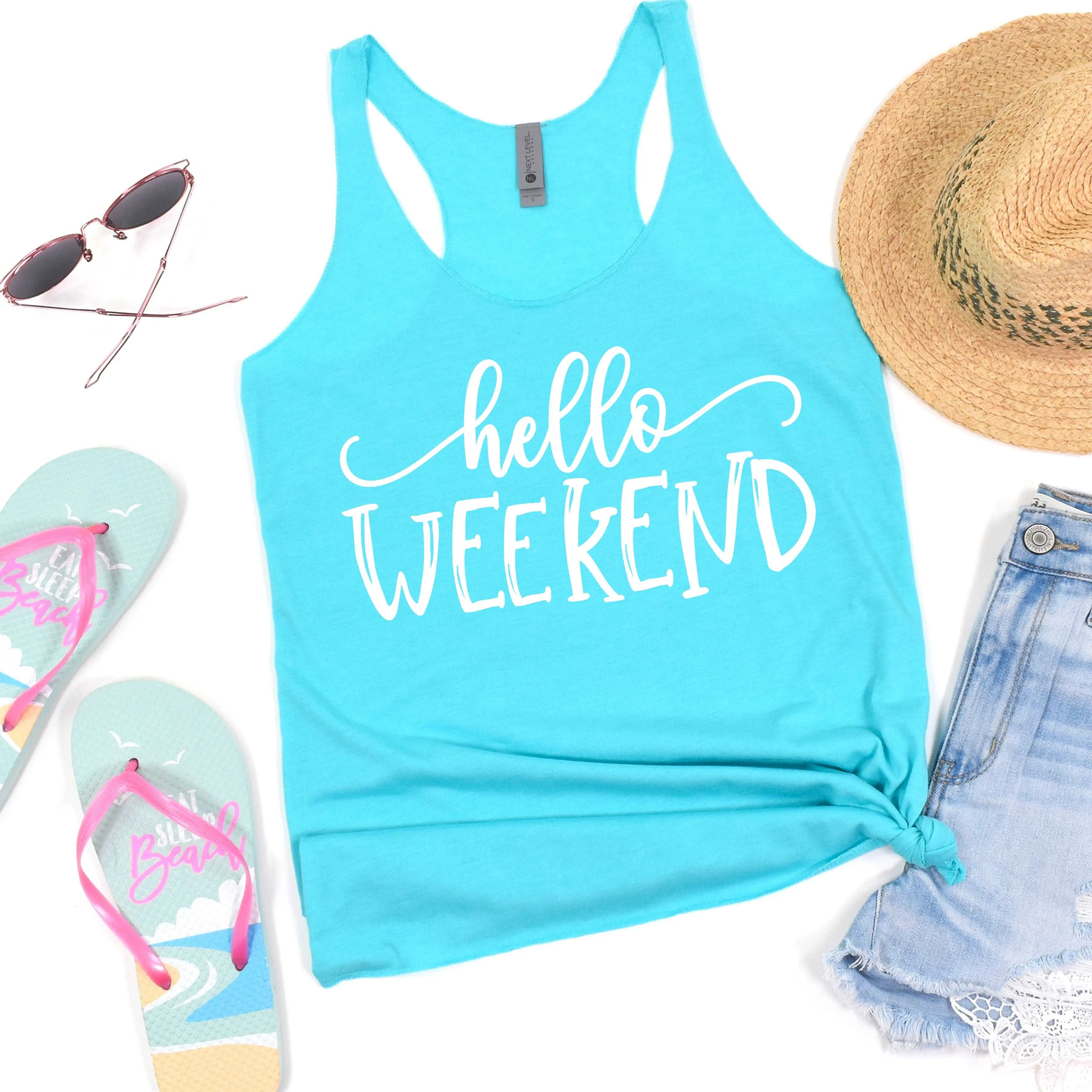 Hello Weekend - heather sea green