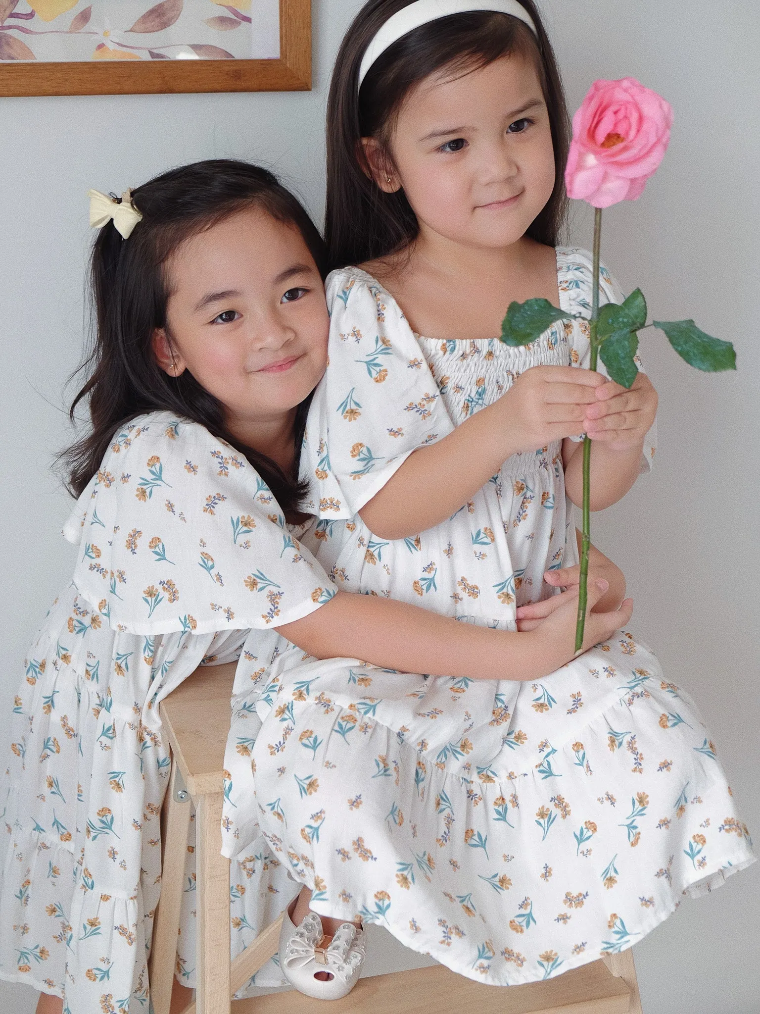 Isabelle dress - white floral (kids)