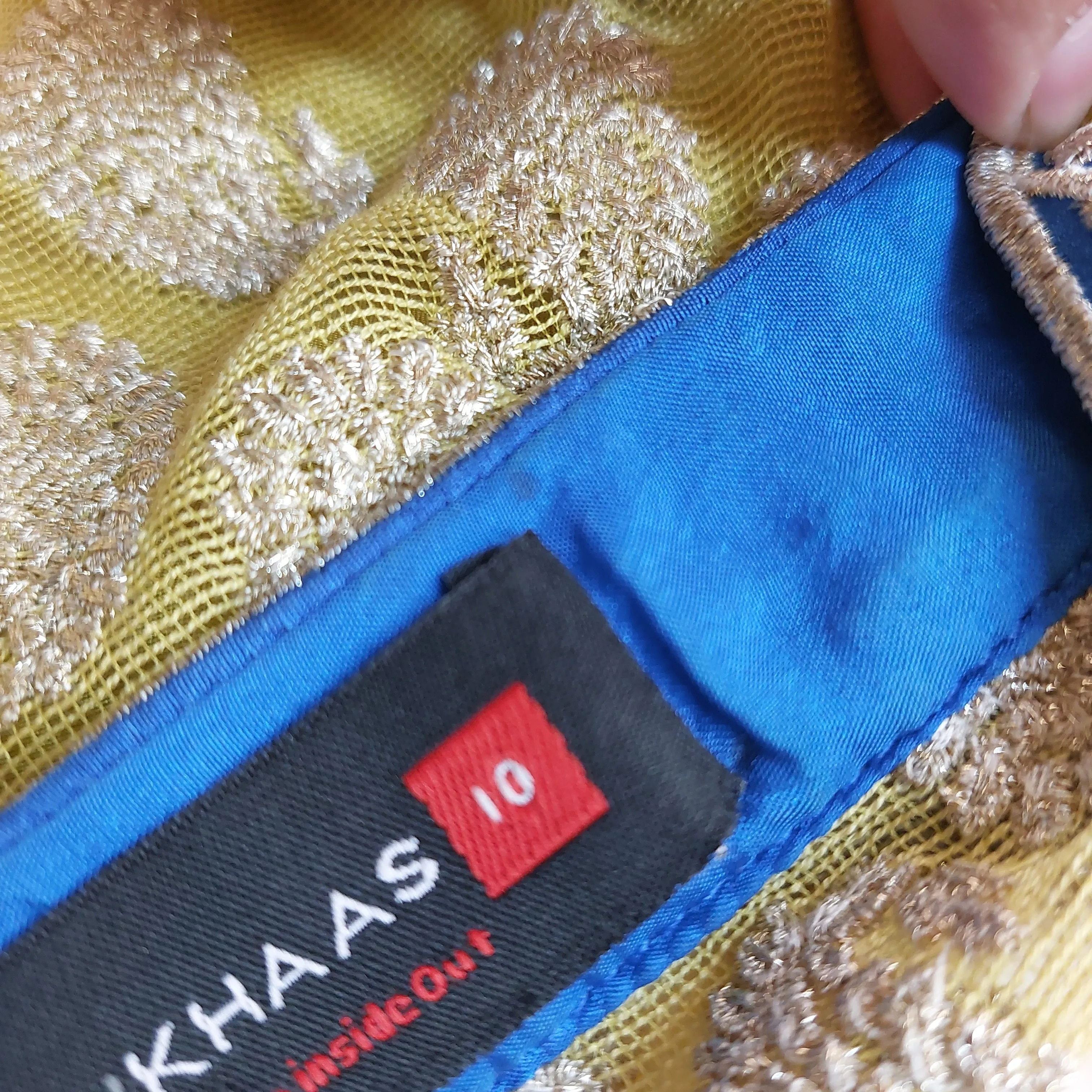 Khaadi Khaas Silk & Chiffon Blue & Yellow Outfit (3 pieces) | Gently Used |