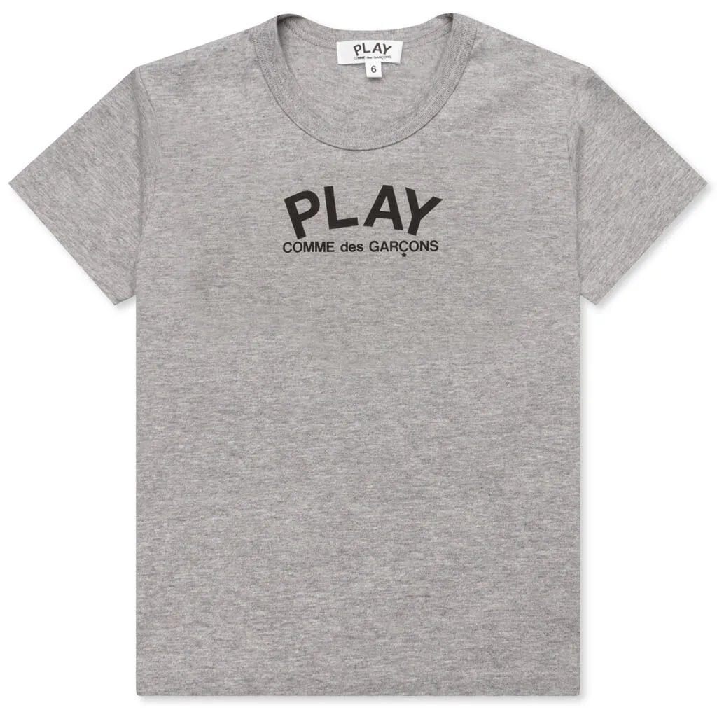 Kid's Small Text T-Shirt - Grey