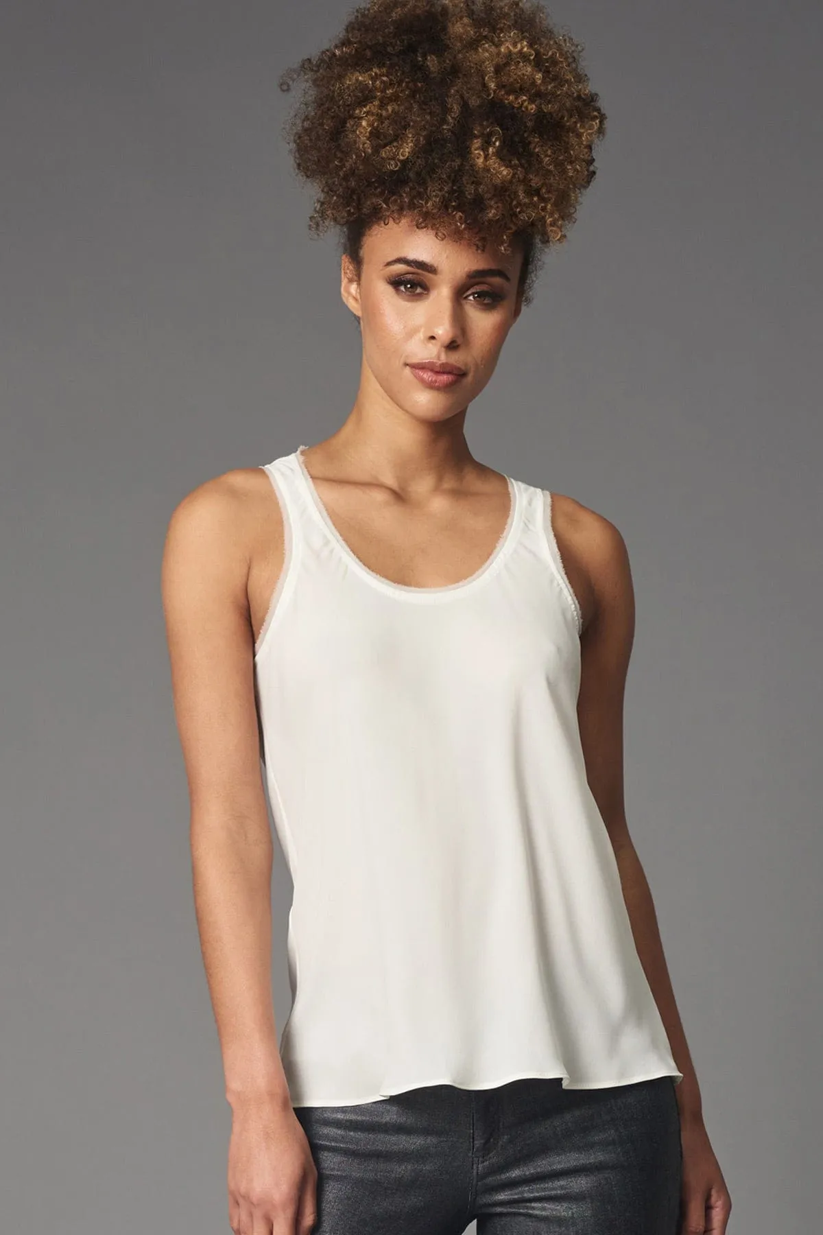 Lola & Sophie Double Georgette Bias Cut Tank