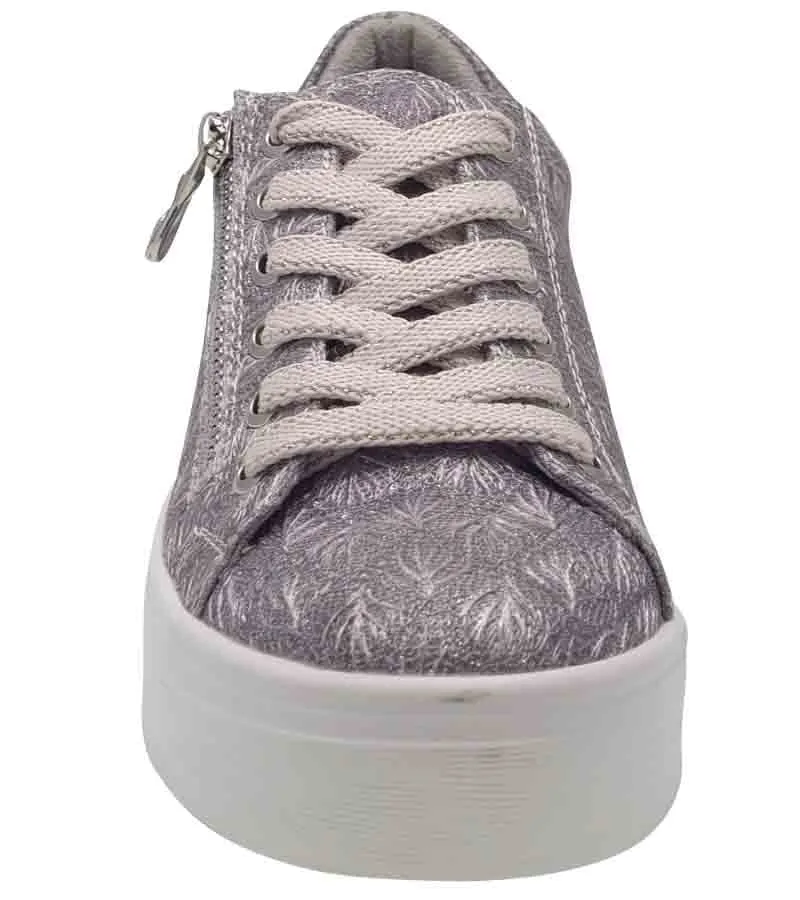 Lunar Womens Lace Up Metallic Pattern Fashion Trainer Layne - DLB044