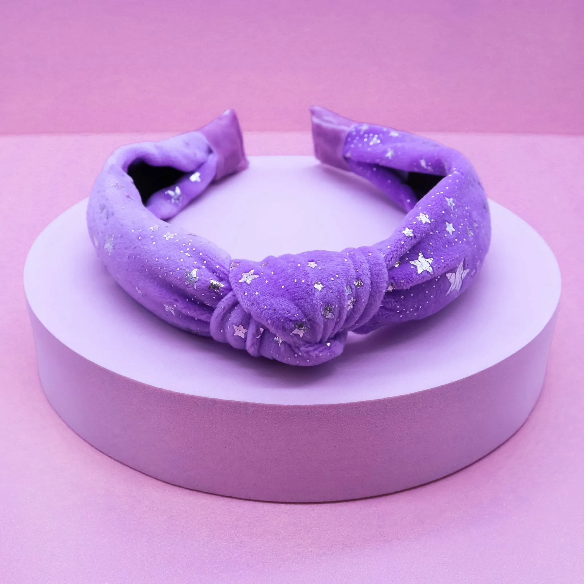 Metallic Star Velvet Knot Headband