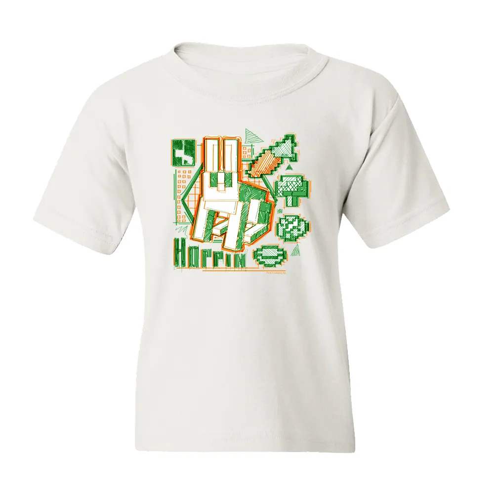 Minecraft Acid Sketch Rabbit Kids Short Sleeve T-Shirt