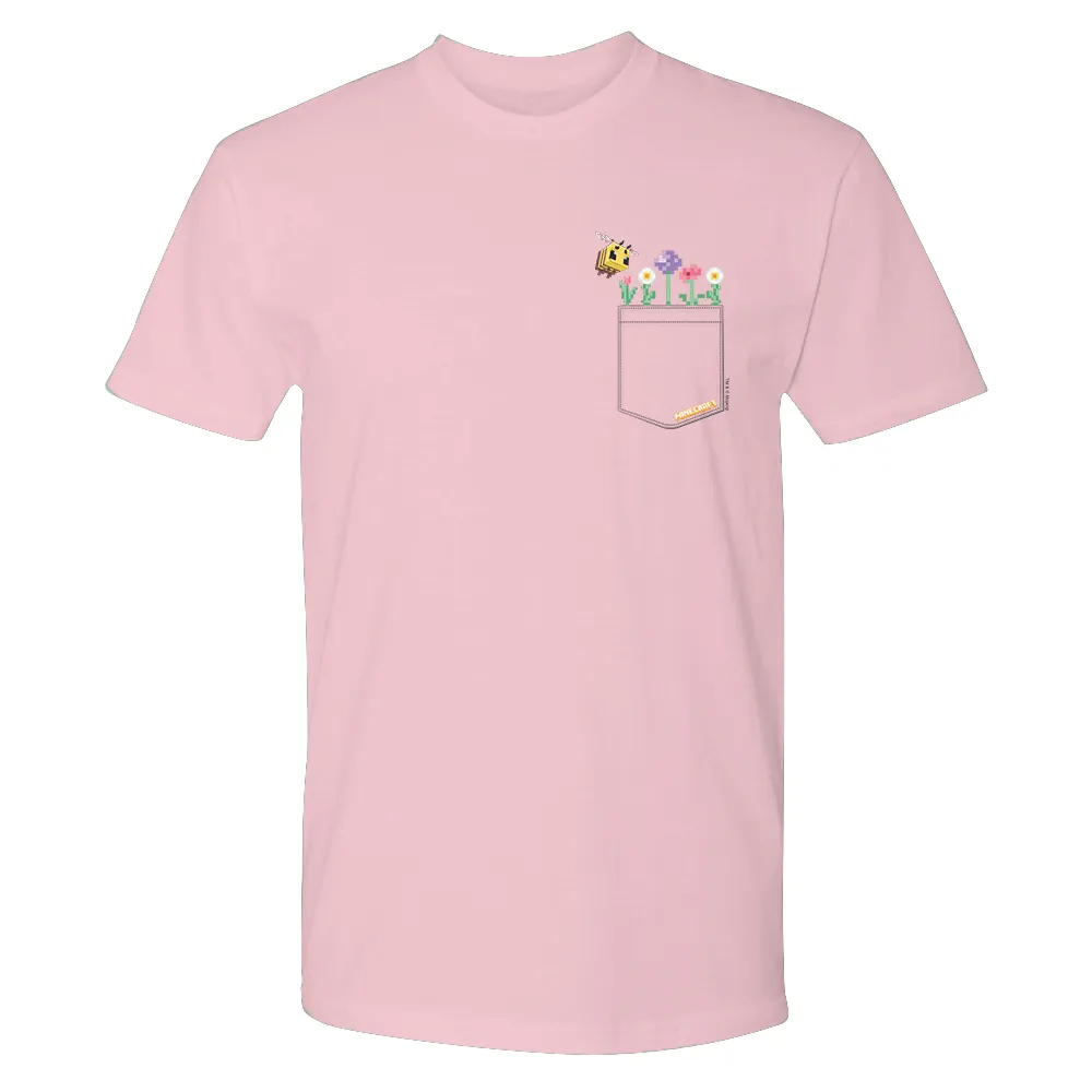 Minecraft Bee Pocket Adult Short Sleeve T-Shirt