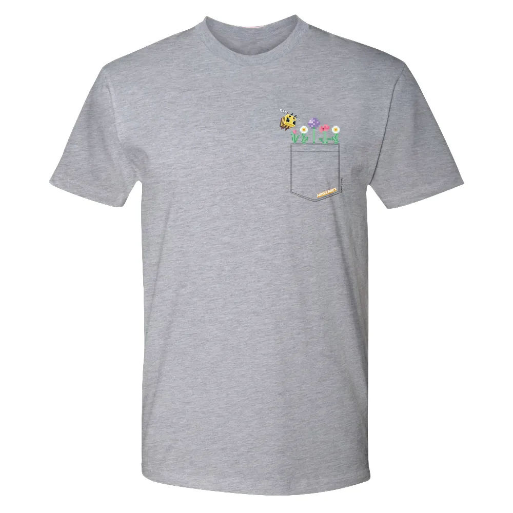 Minecraft Bee Pocket Adult Short Sleeve T-Shirt