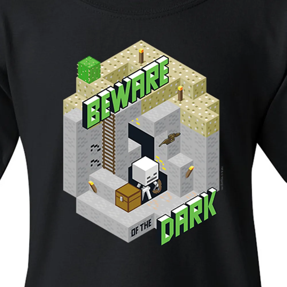 Minecraft Beware of the Dark Skeleton Kids Short Sleeve T-Shirt