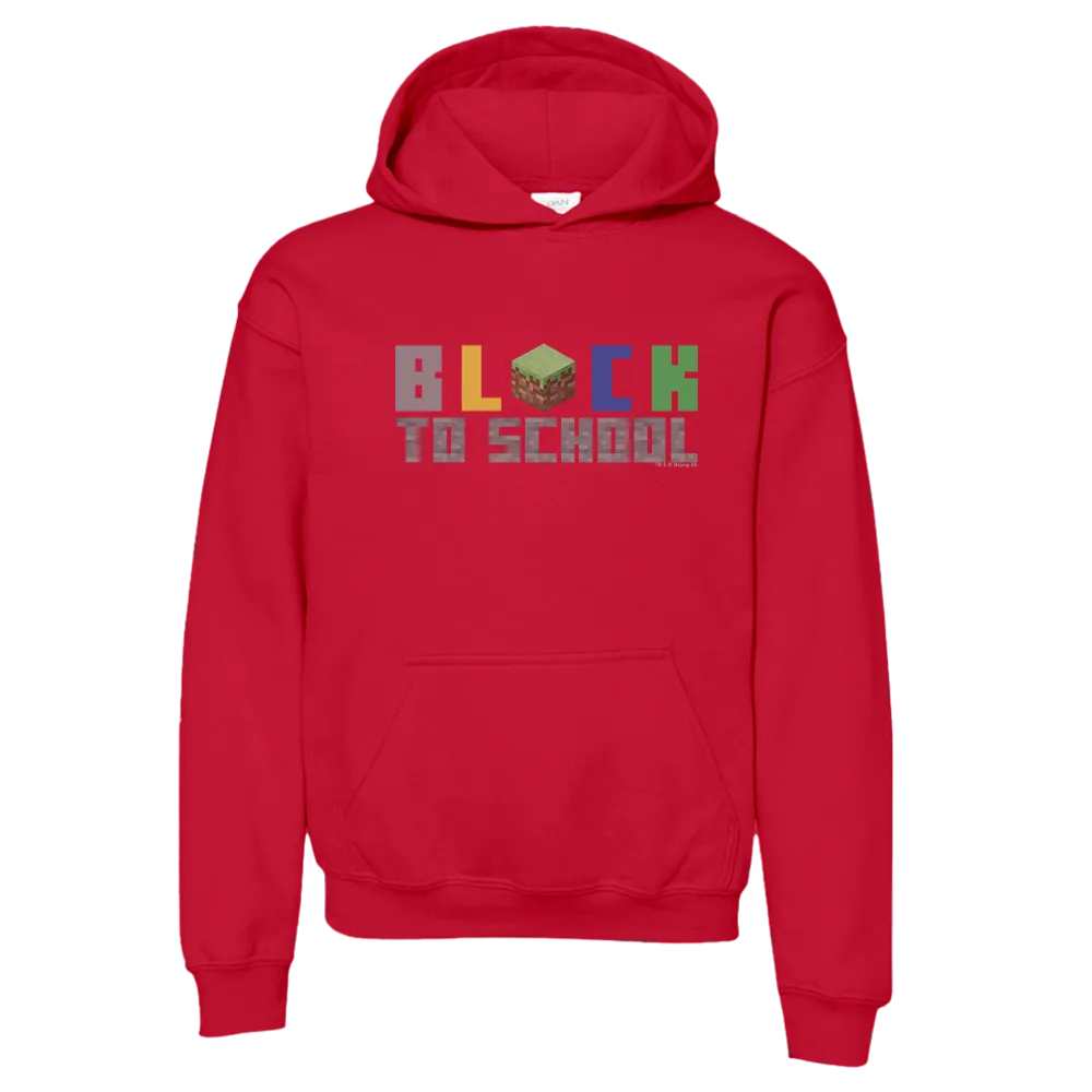 Minecraft Block to School Kids Hooded Sweatshirt