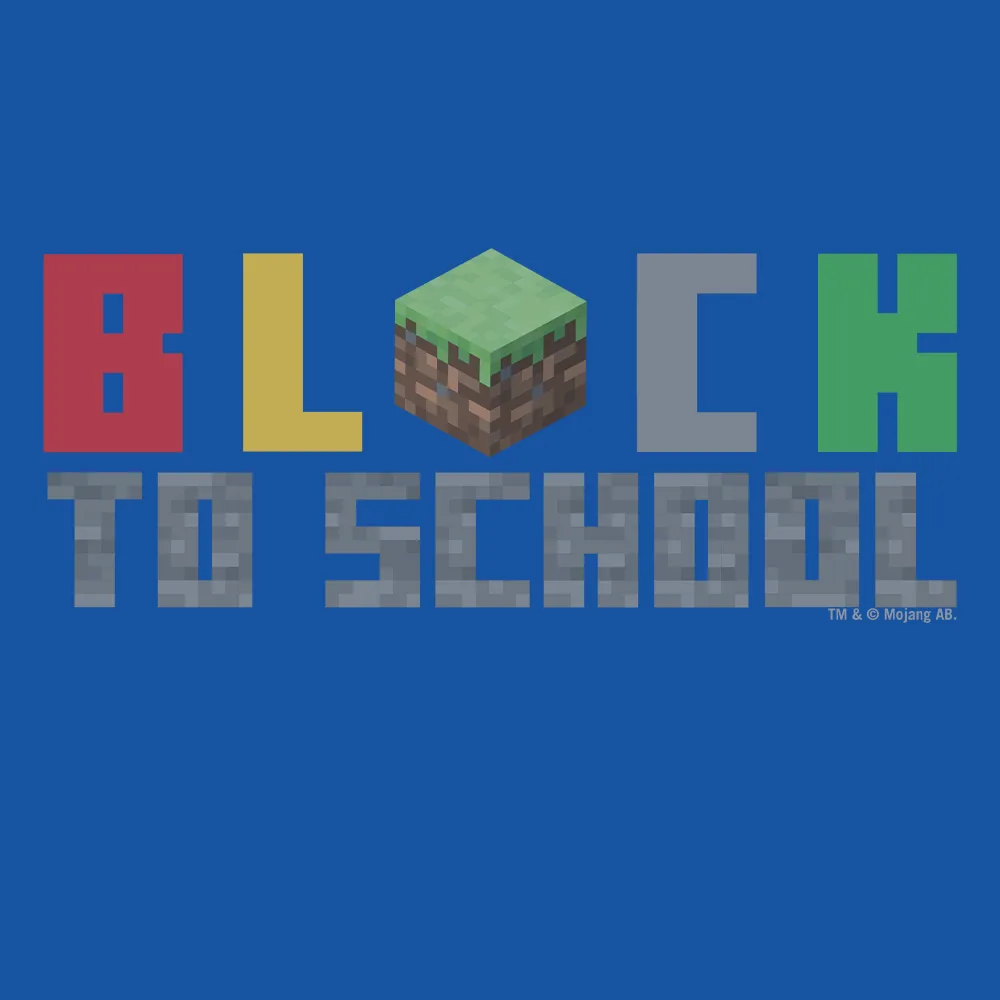 Minecraft Block to School Kids Hooded Sweatshirt