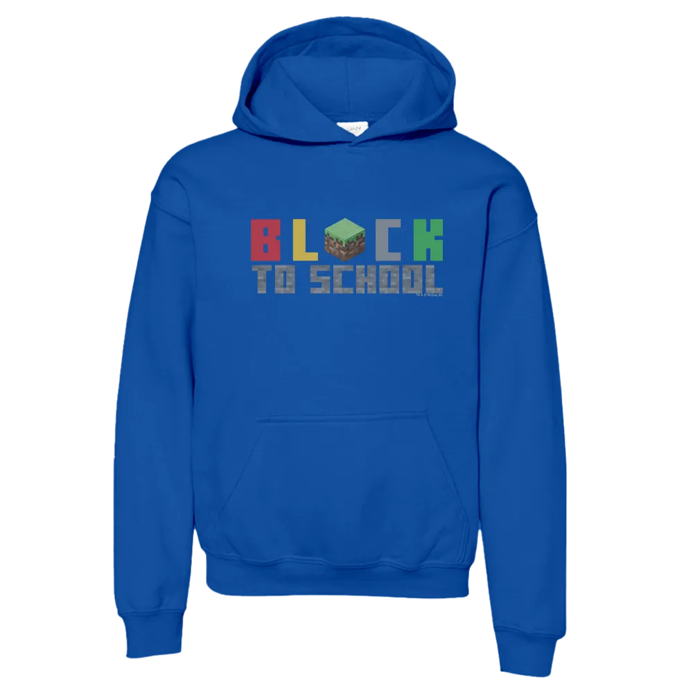 Minecraft Block to School Kids Hooded Sweatshirt