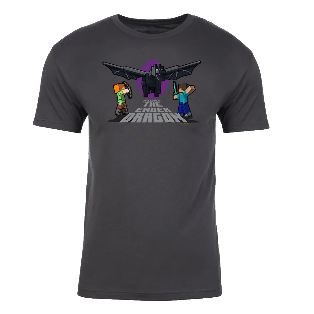 Minecraft Fight The Ender Dragon Adult Short Sleeve T-Shirt