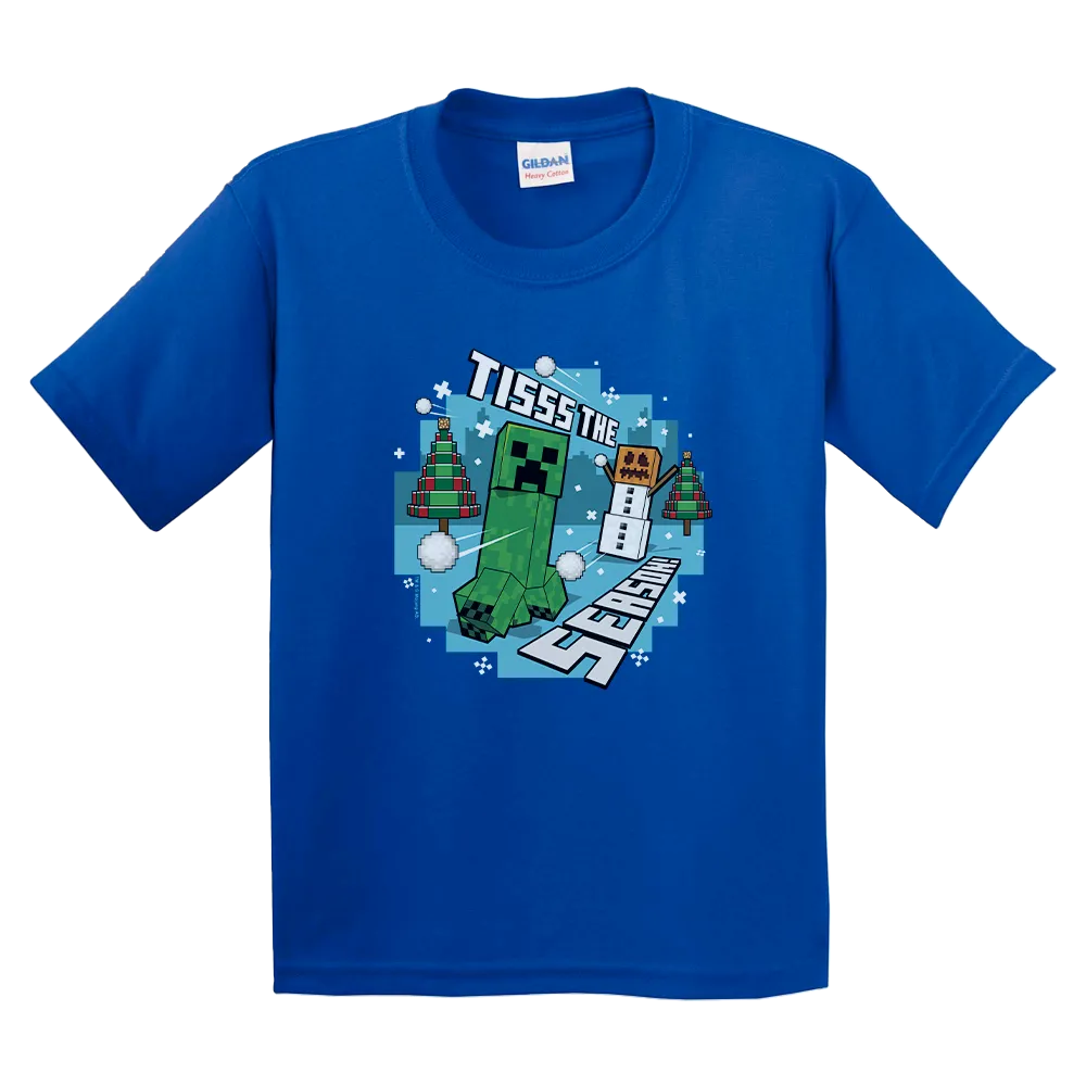 Minecraft Tis The Season Kids Short Sleeve T-Shirt