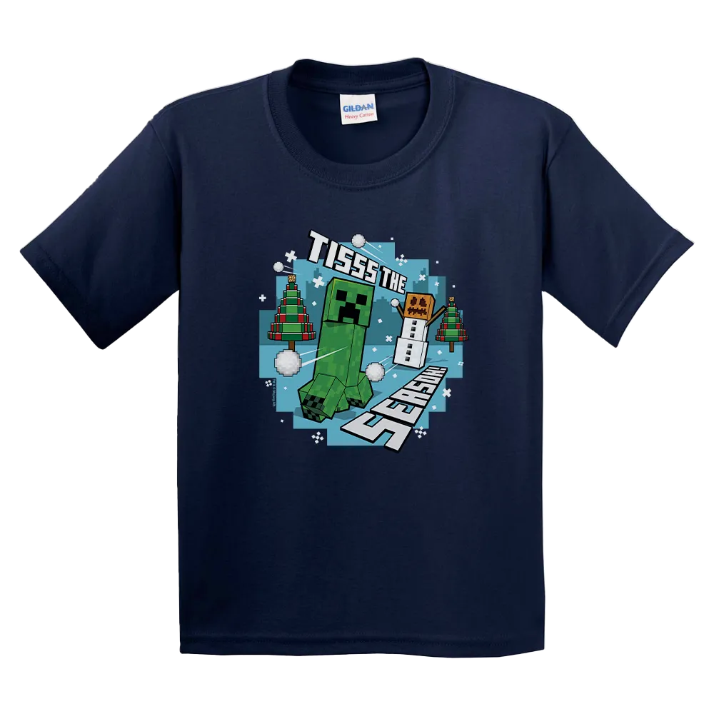 Minecraft Tis The Season Kids Short Sleeve T-Shirt