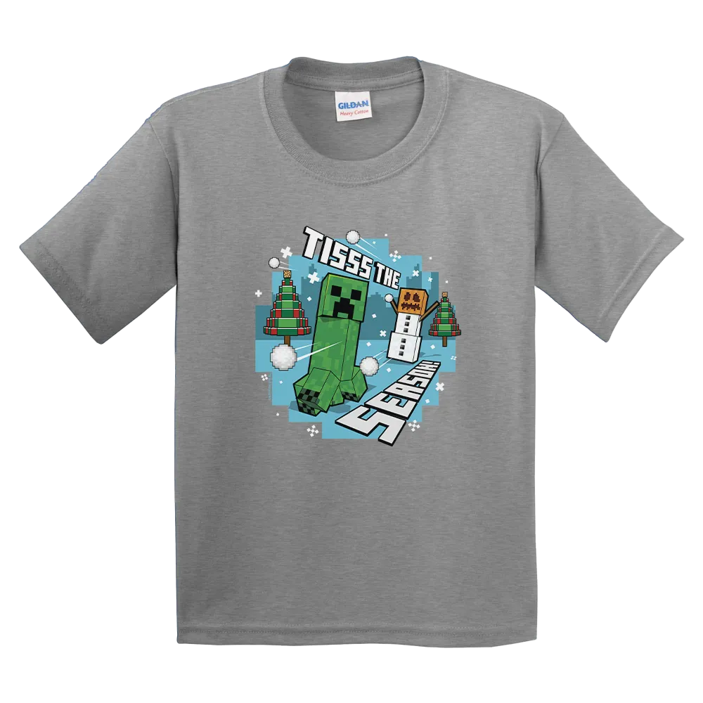 Minecraft Tis The Season Kids Short Sleeve T-Shirt