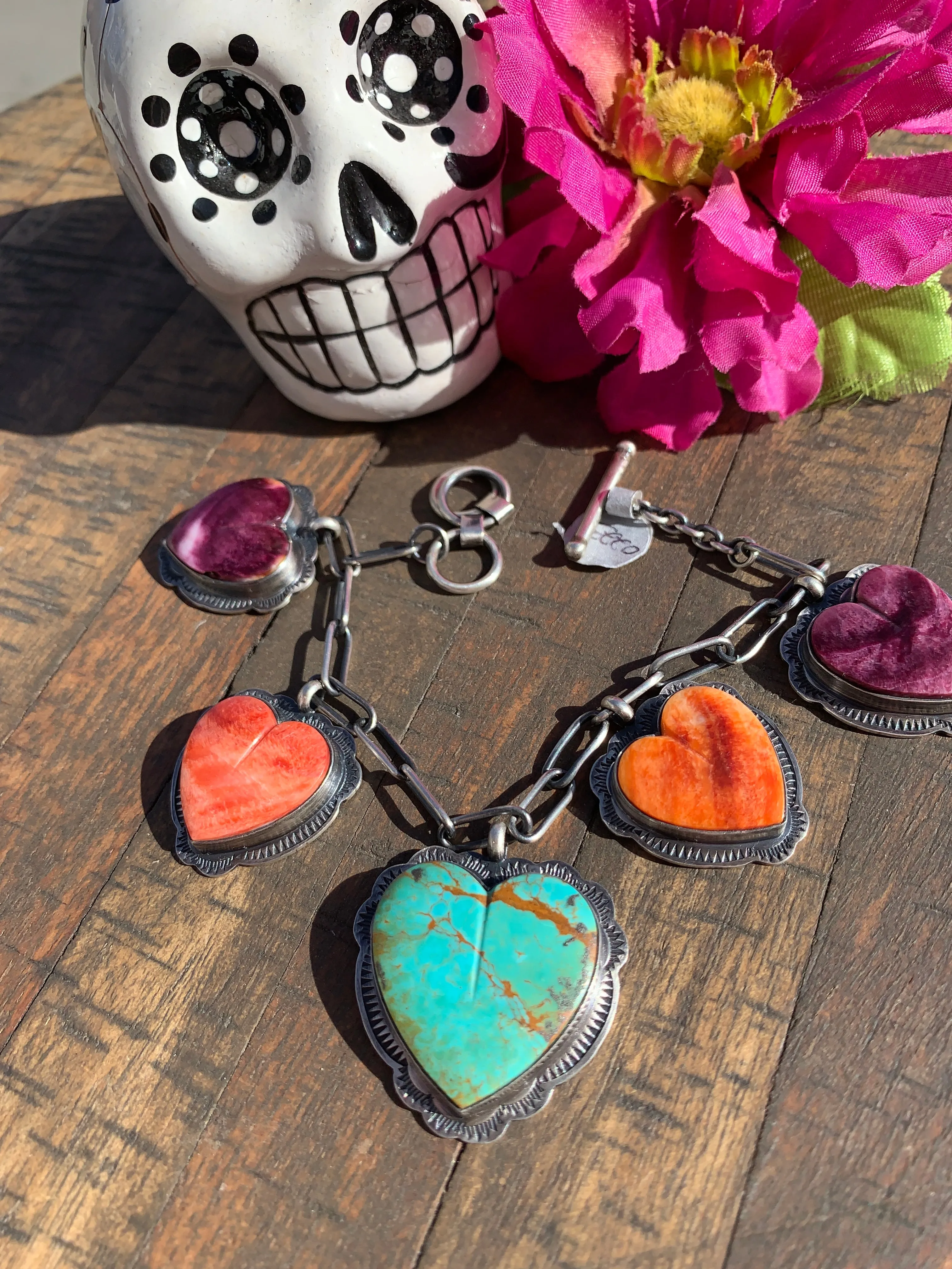 Multi Color Heart Charm Bracelet #2