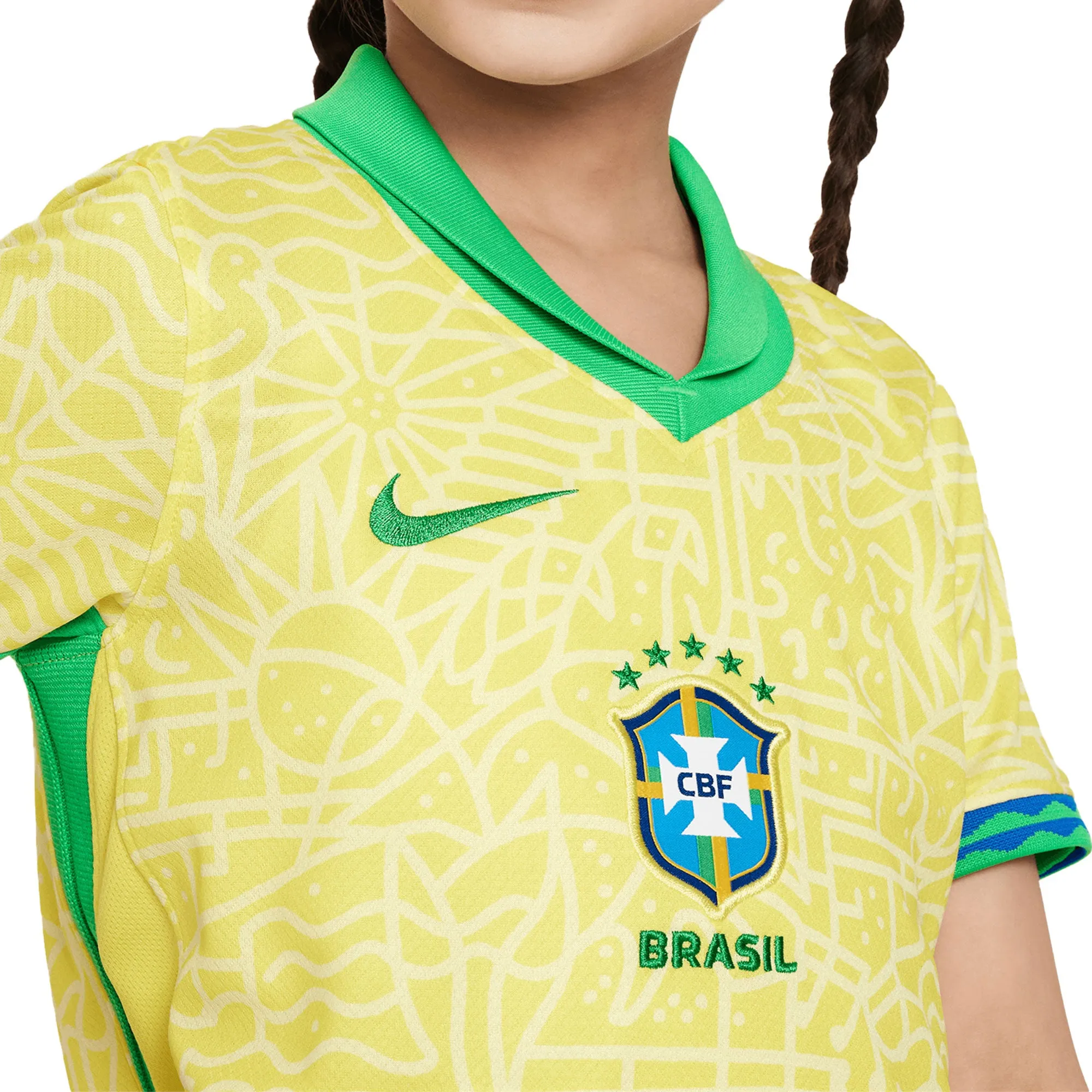 Nike Brazil 2024/25 Little Kids Dri-FIT ADV Home Jersey Yellow/Green