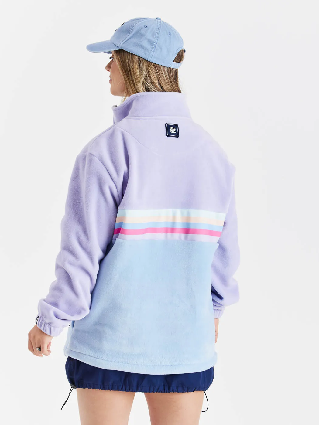 One Eighty 1/4 Zip Fleece Pale Lavender & Cornflower Blue