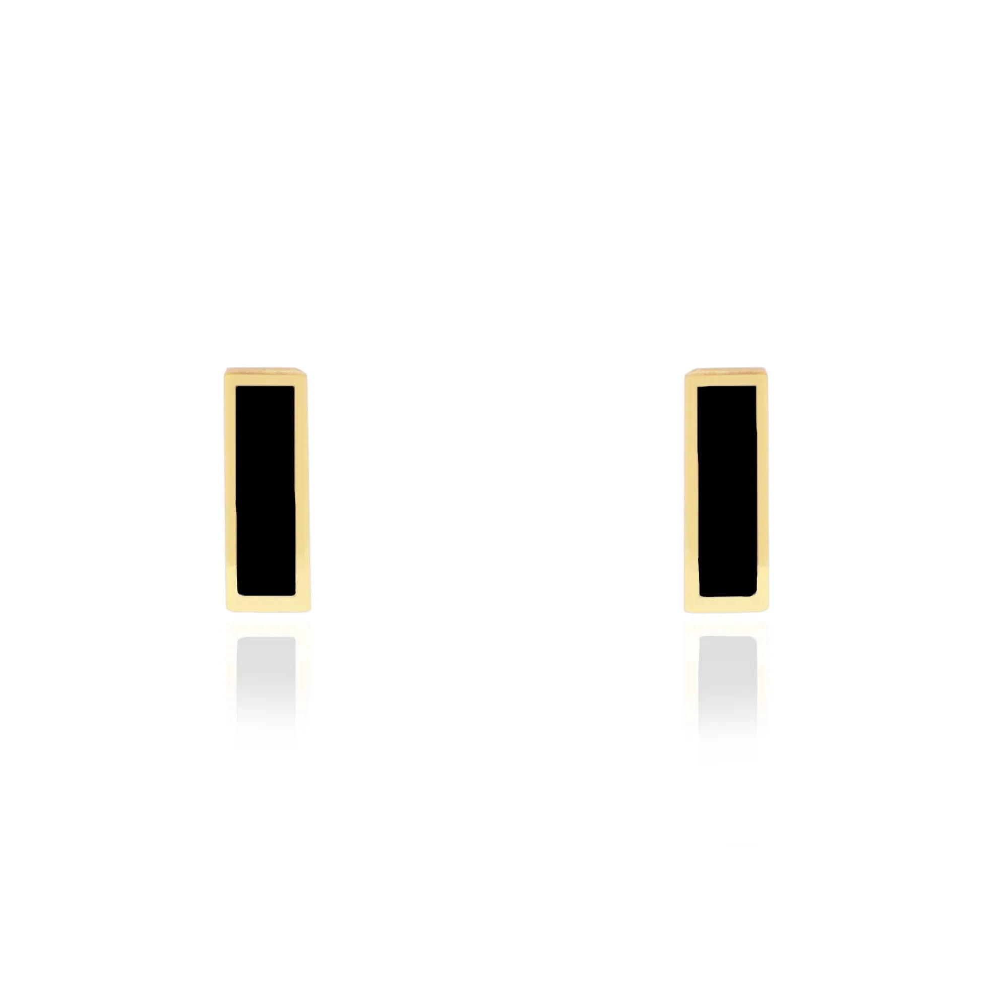 Onyx Bar Stud Earrings