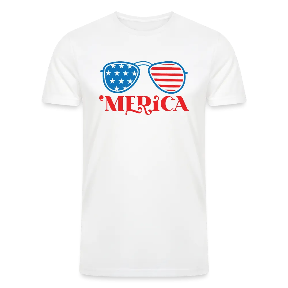 Patriotic Shades of 'Merica: Tri-Blend Organic Shirt with Flag-Inspired Sunglasses