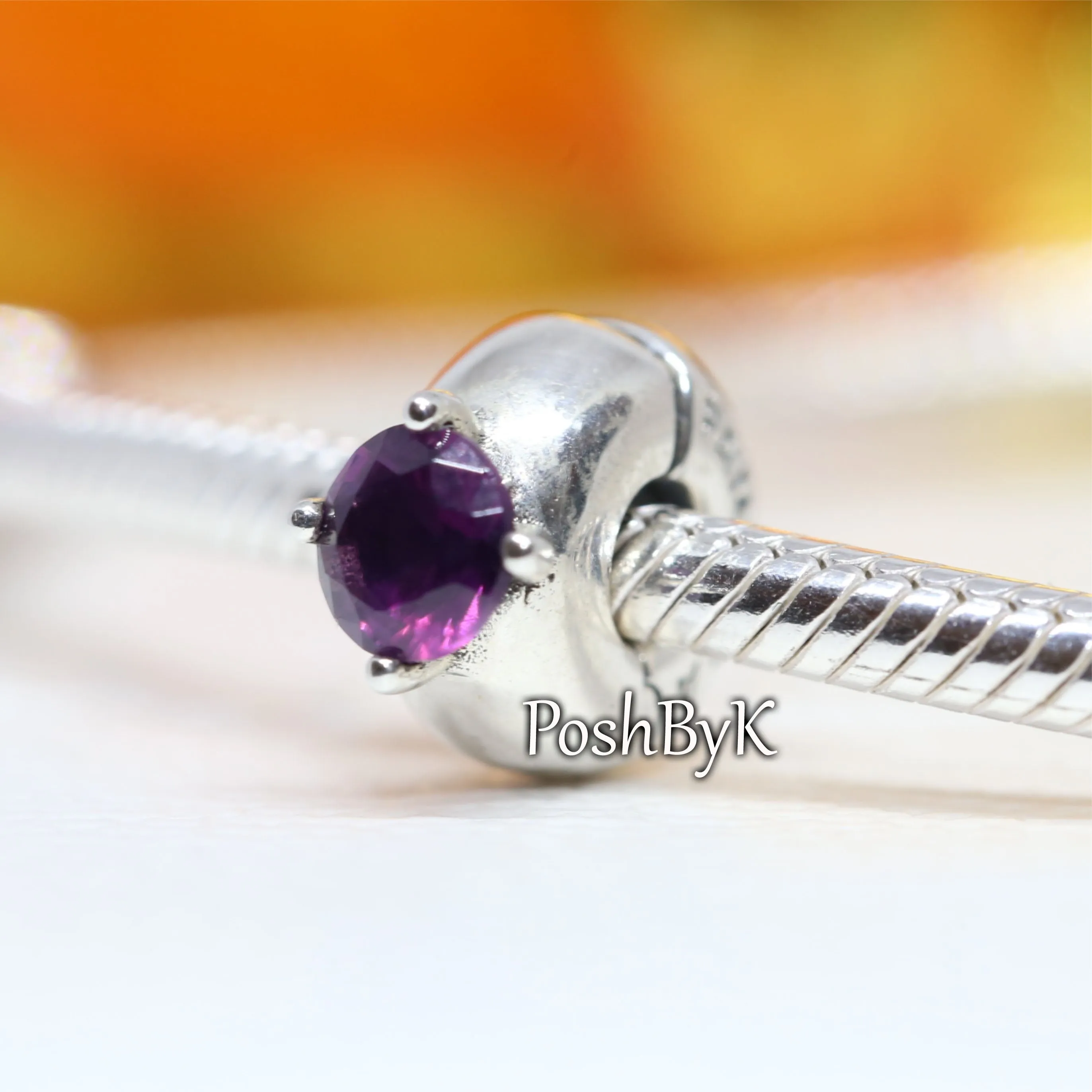 Purple Round Solitaire Clip Charm 799204C02.