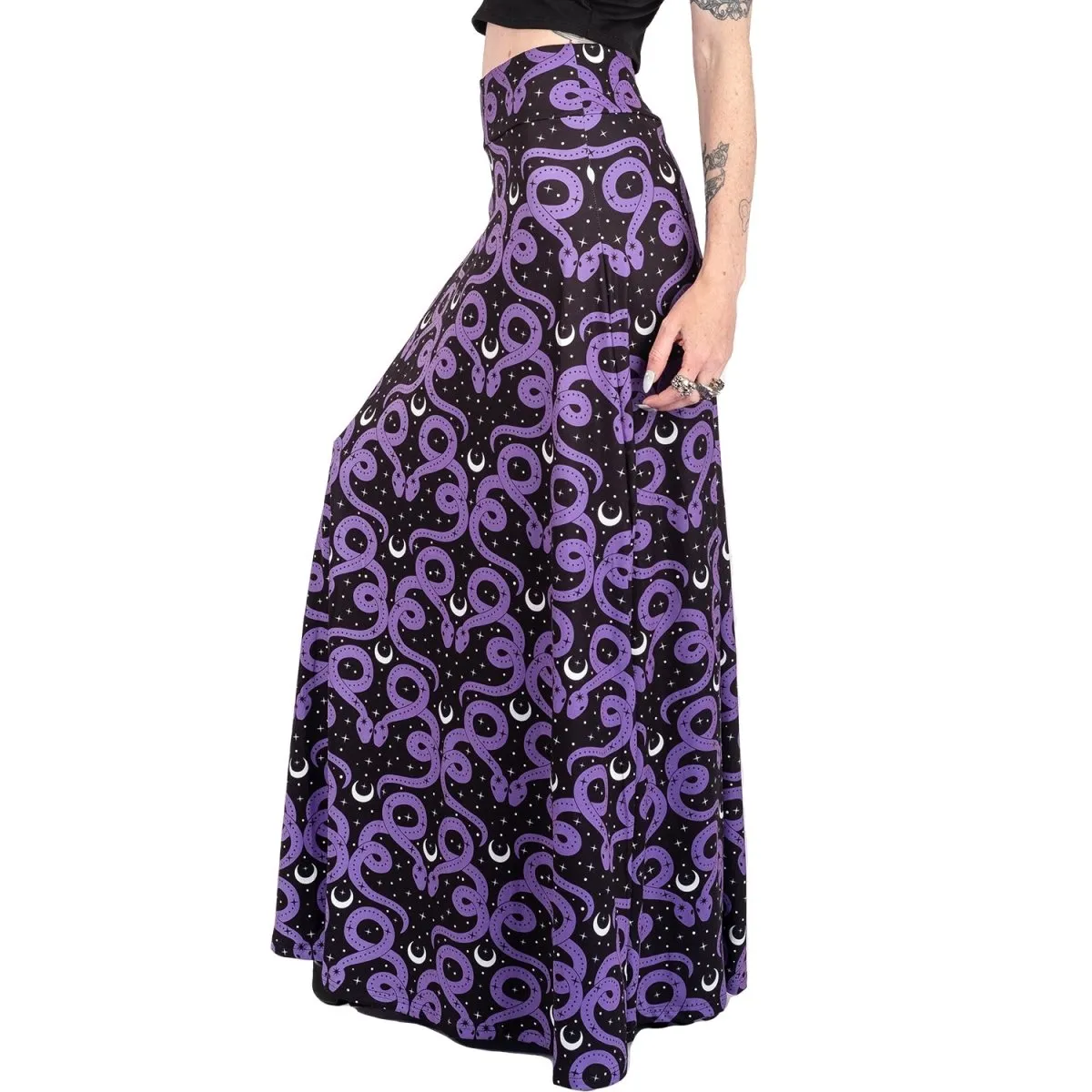 Purple Snake Moon Magick Maxi Skirt