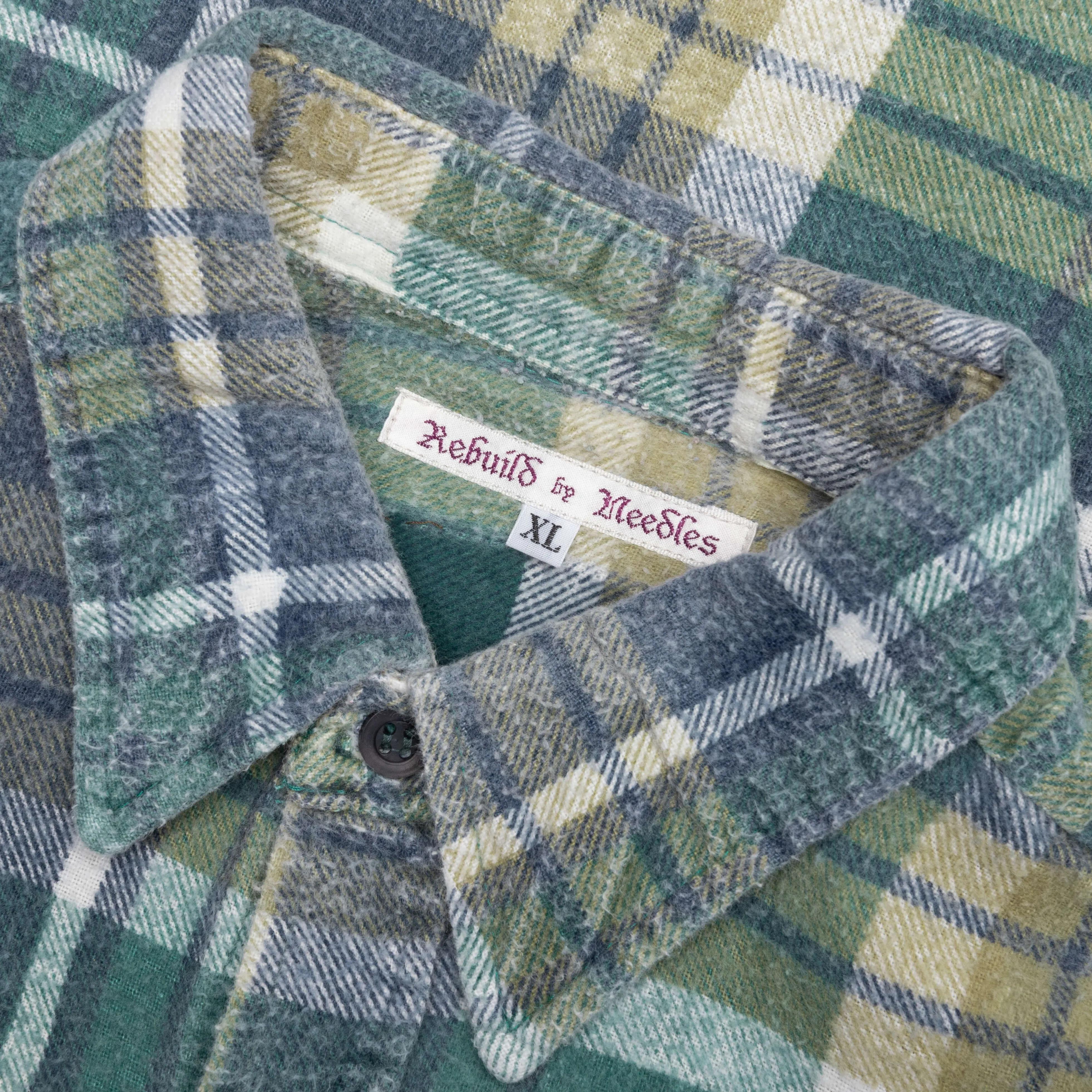 Rebuild by Flannel Shirt 7 Cuts Shirt - Green/Blue