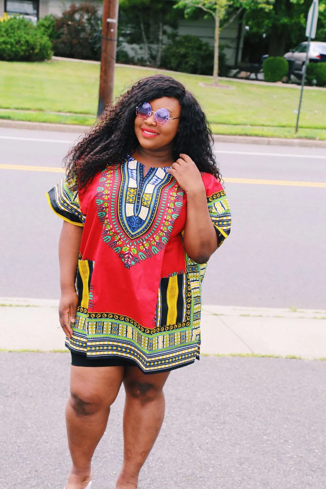 Red plus size dashiki (unisex)