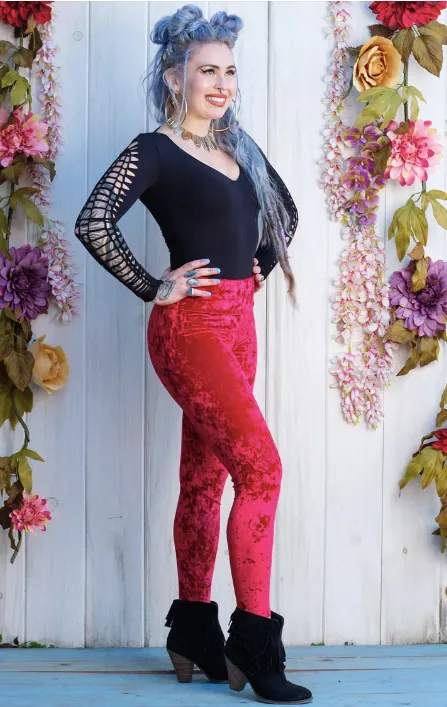 Red Velvet Leggings