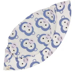 Reversible sun hat, monkey on white - Pigeon organics