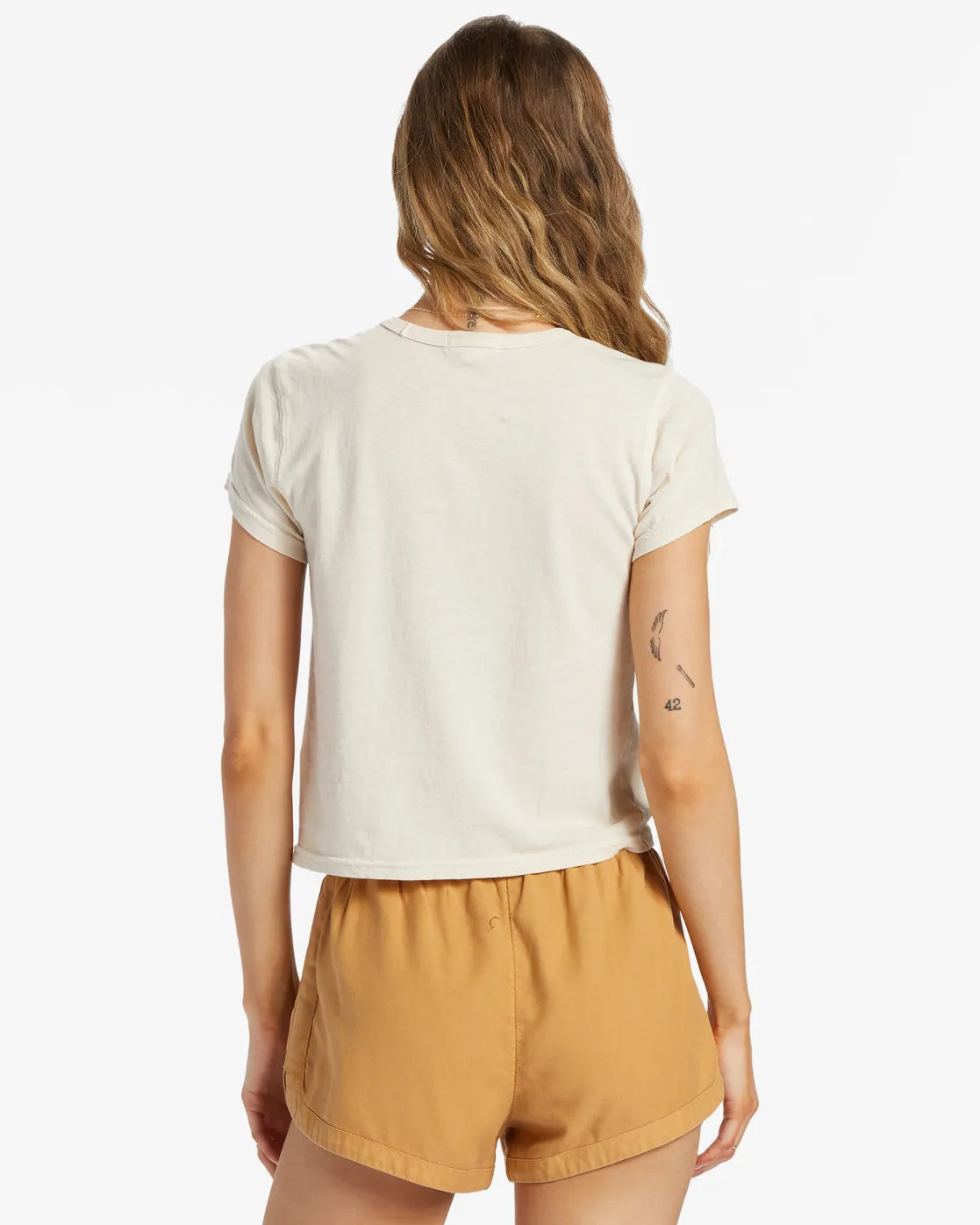 Road Trippin Elastic Waist Shorts - Cosmic Khaki