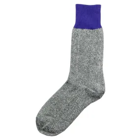 RoToTo - Doubleface Silk / Cotton Socks - Purple / Gray