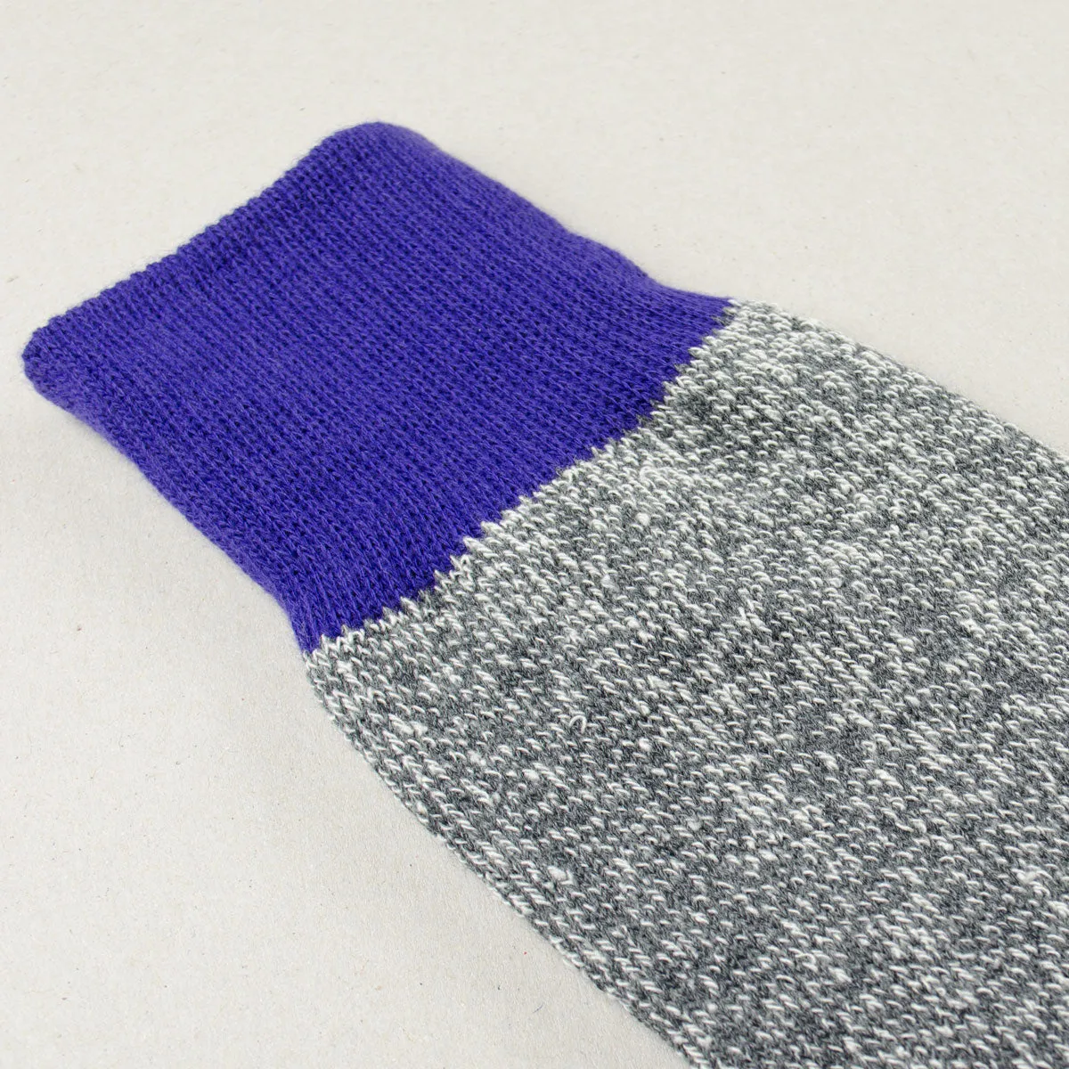 RoToTo - Doubleface Silk / Cotton Socks - Purple / Gray