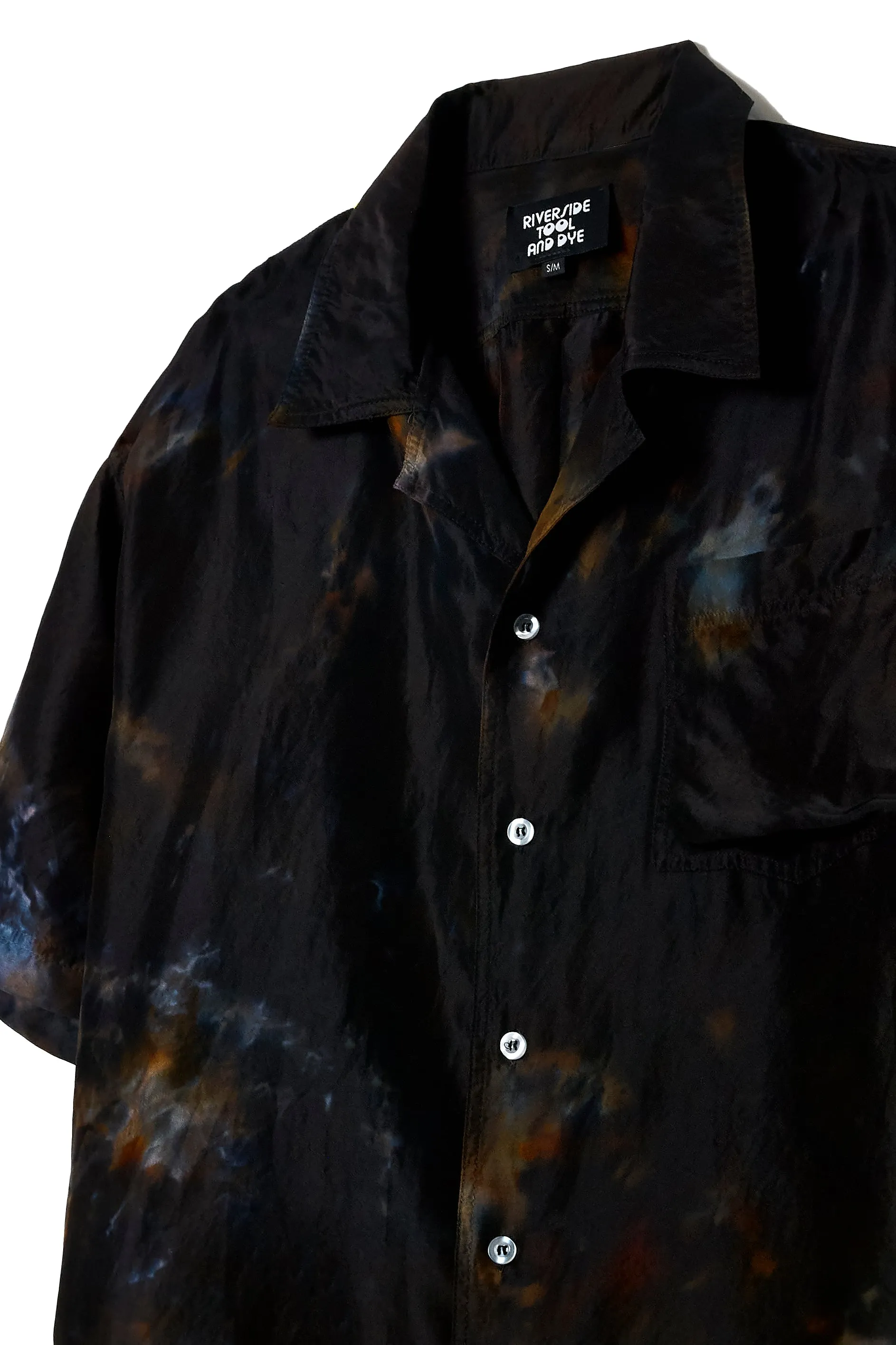 Silk Souvenir Shirt in Obsidian