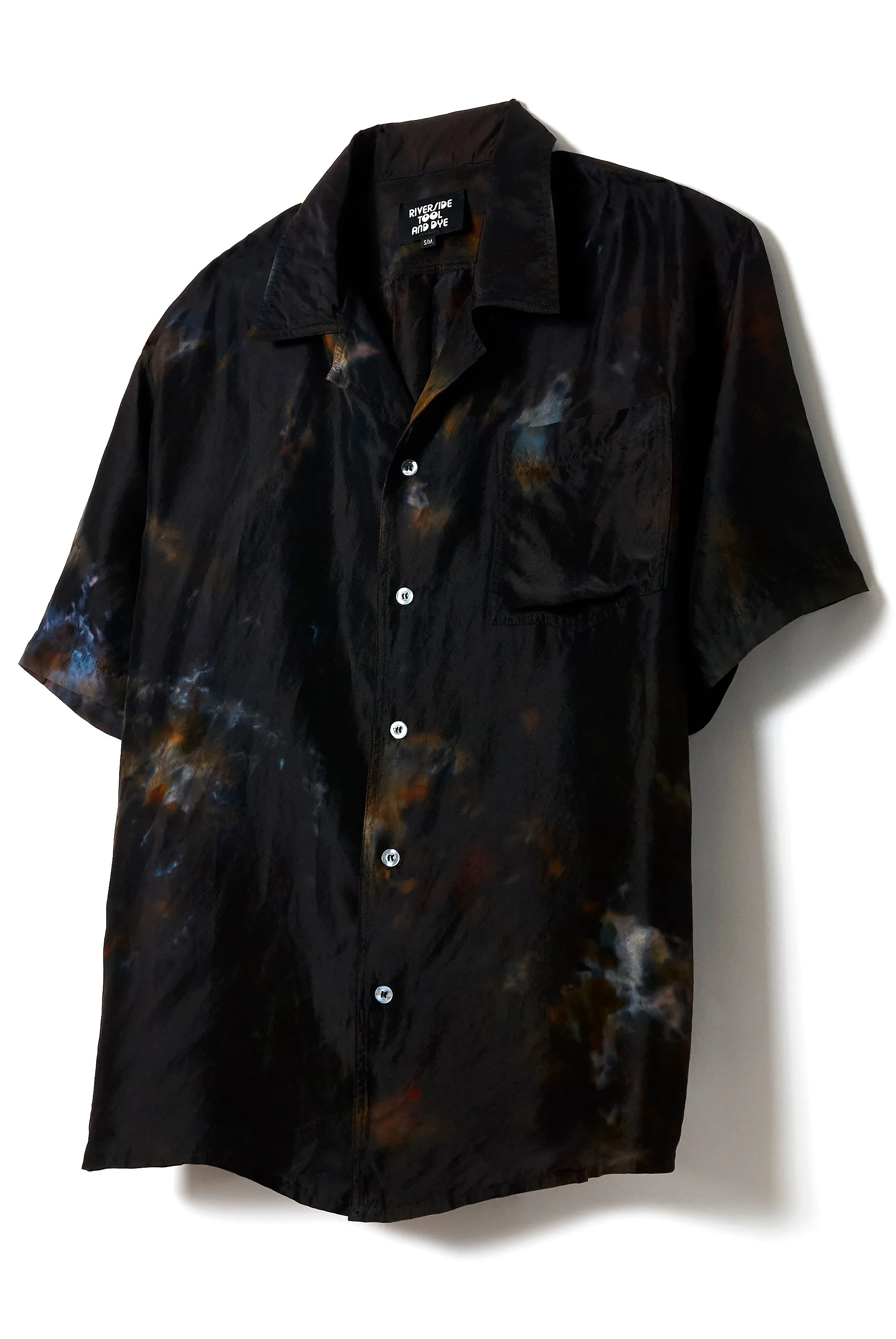 Silk Souvenir Shirt in Obsidian