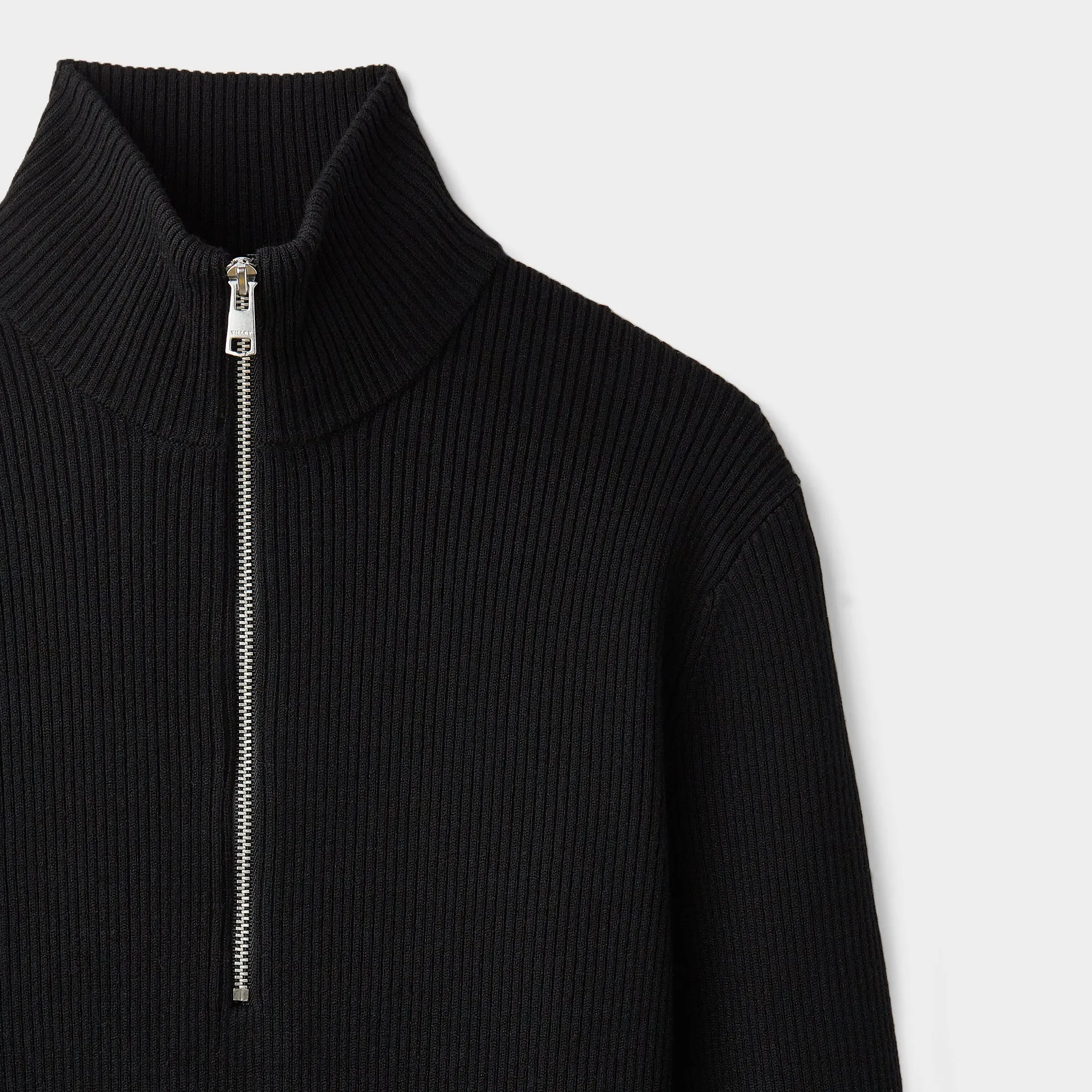 Stretch Merino Zip Turtleneck