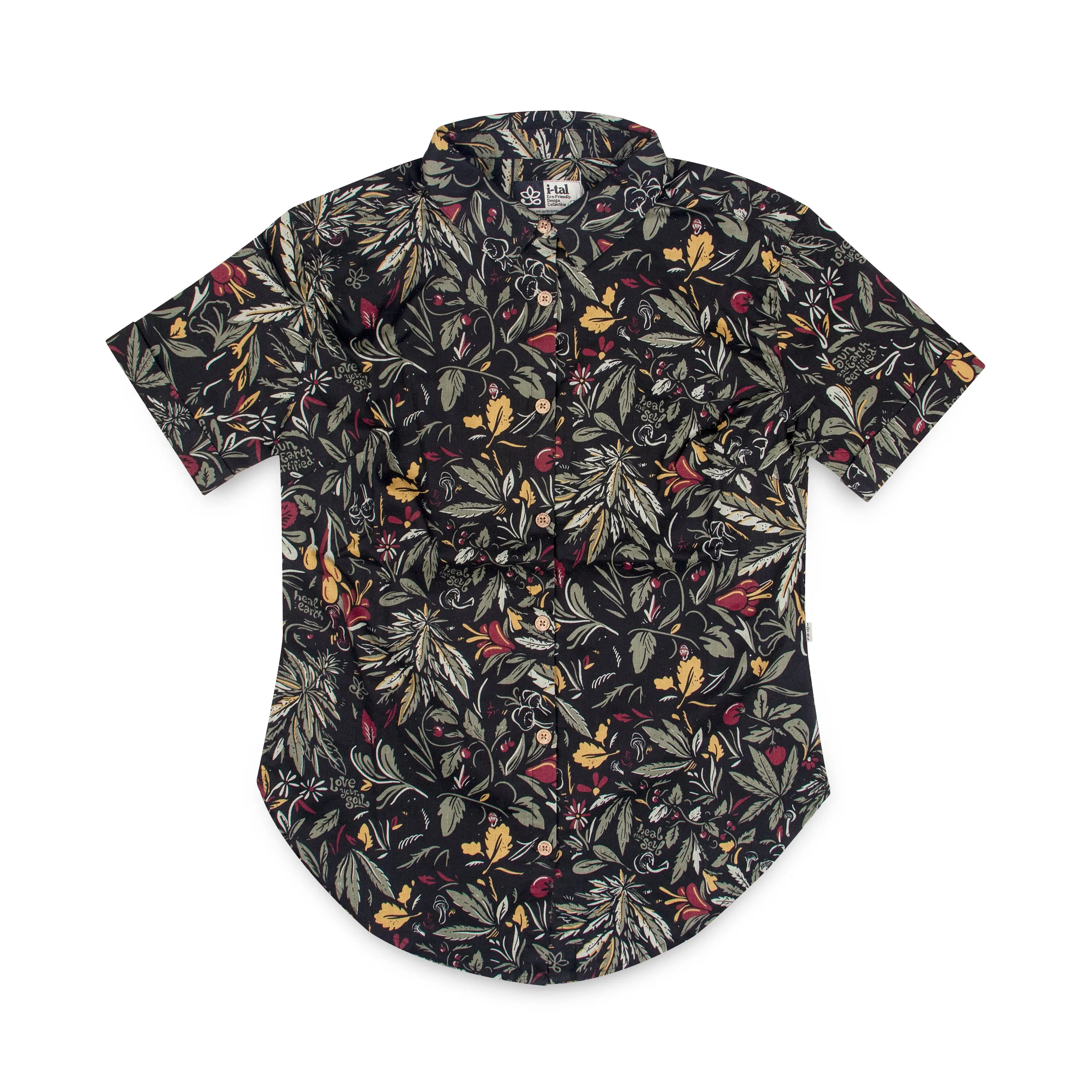 SUN EARTH I-TAL WOMENS HEMP BUTTON UP