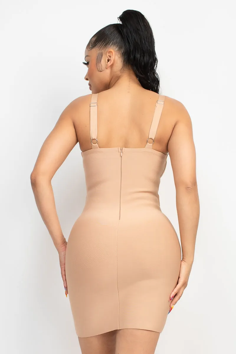 Sweetheart Wide Strap Bandage Dress