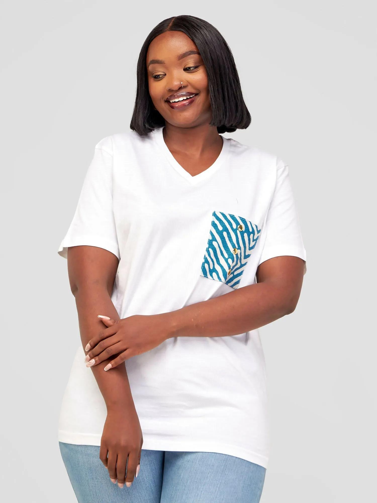 Vazi Afriq Unisex Cotton Jersey T-Shirt - White