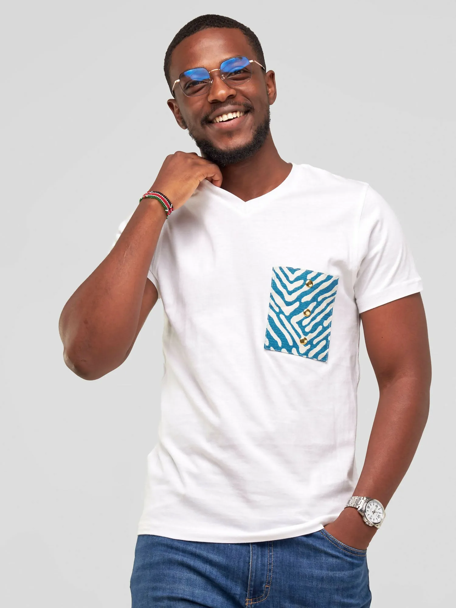 Vazi Afriq Unisex Cotton Jersey T-Shirt - White