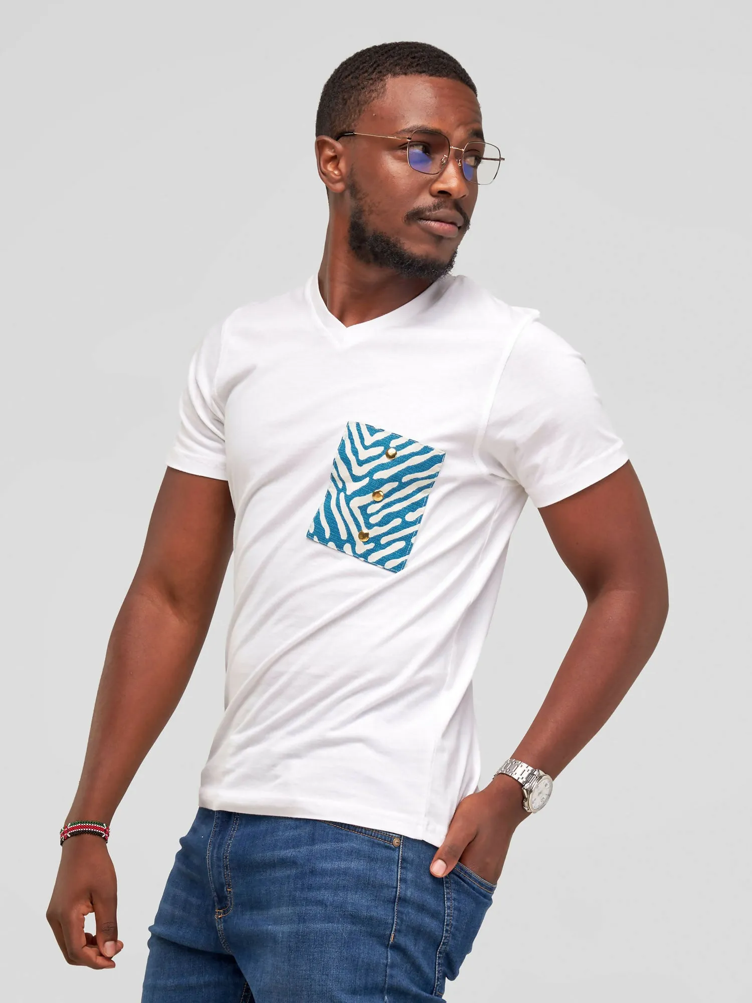 Vazi Afriq Unisex Cotton Jersey T-Shirt - White