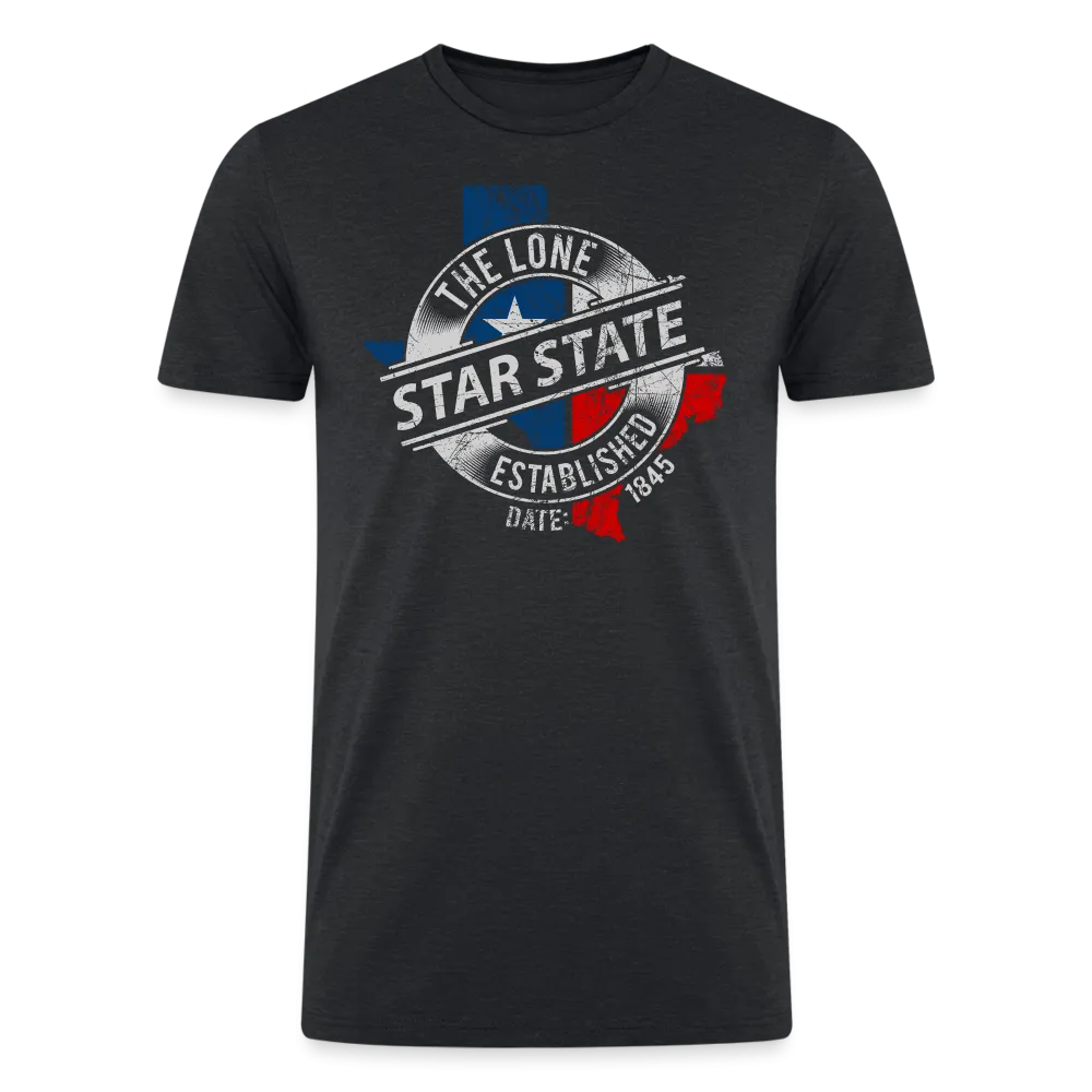 Vintage Texan Legacy: Organic Tri-blend Tee with Lone Star State Established 1845