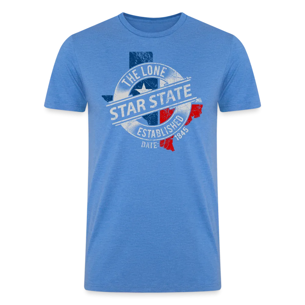 Vintage Texan Legacy: Organic Tri-blend Tee with Lone Star State Established 1845