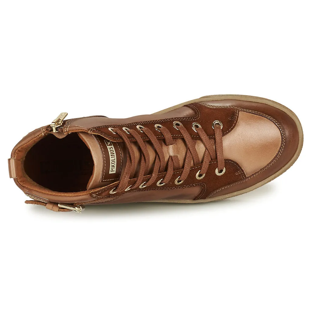 Vitoria Calfskin Leather Women's Zip Up Trainers