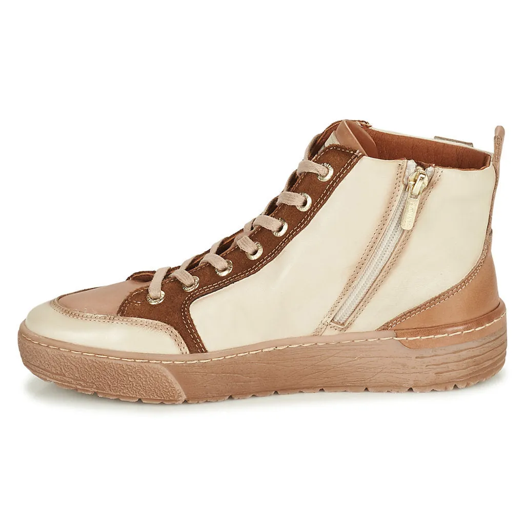 Vitoria Calfskin Leather Women's Zip Up Trainers