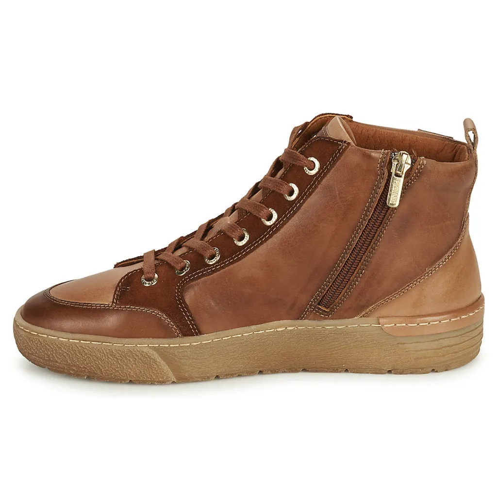 Vitoria Calfskin Leather Women's Zip Up Trainers