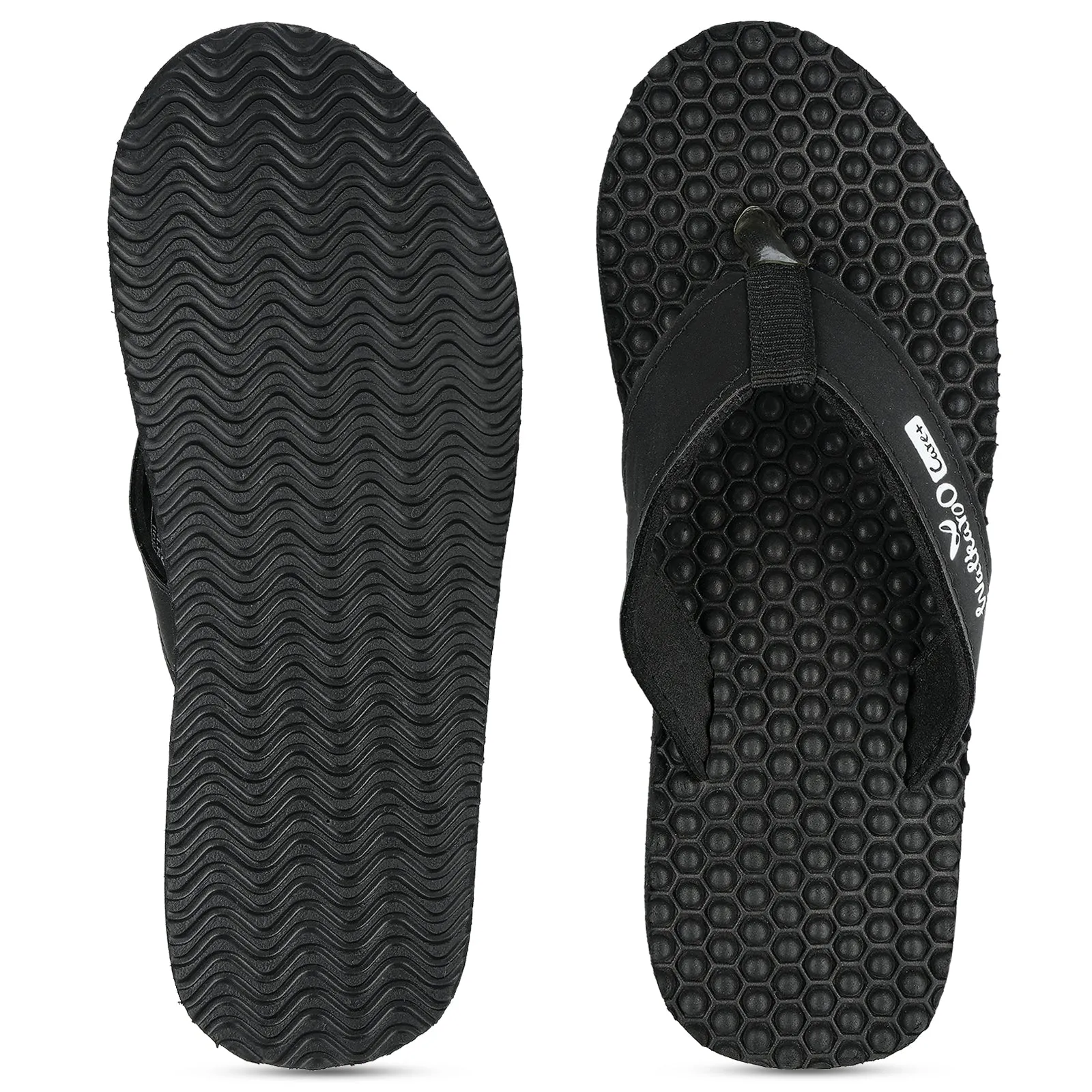 Walkaroo Womens Textured Care Plus Flip-Flop  - WH3950 Black