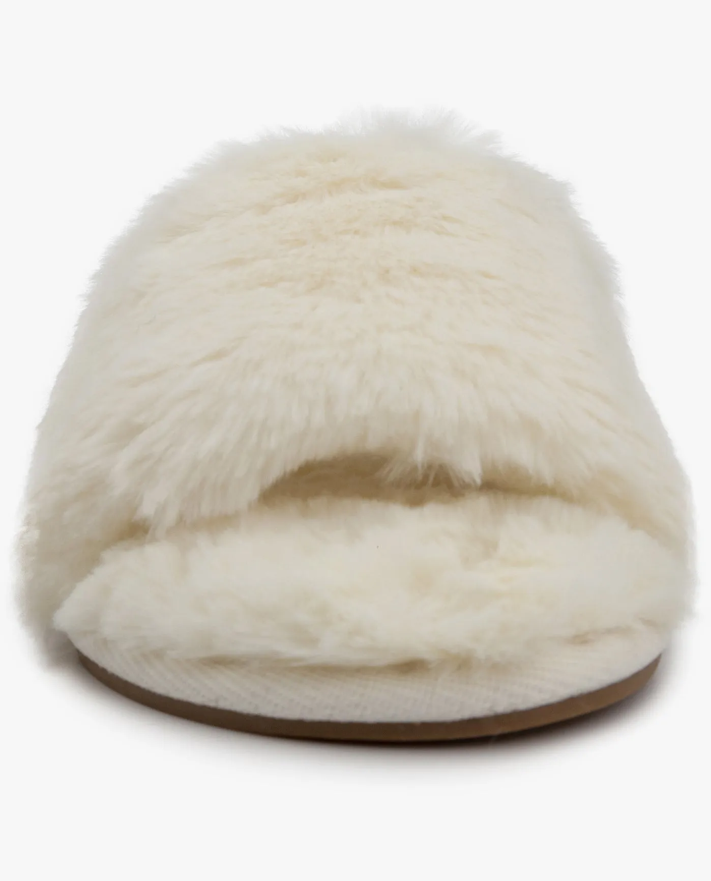 WOMENS LILLY OPEN TOE FAUX FUR SLIPPER