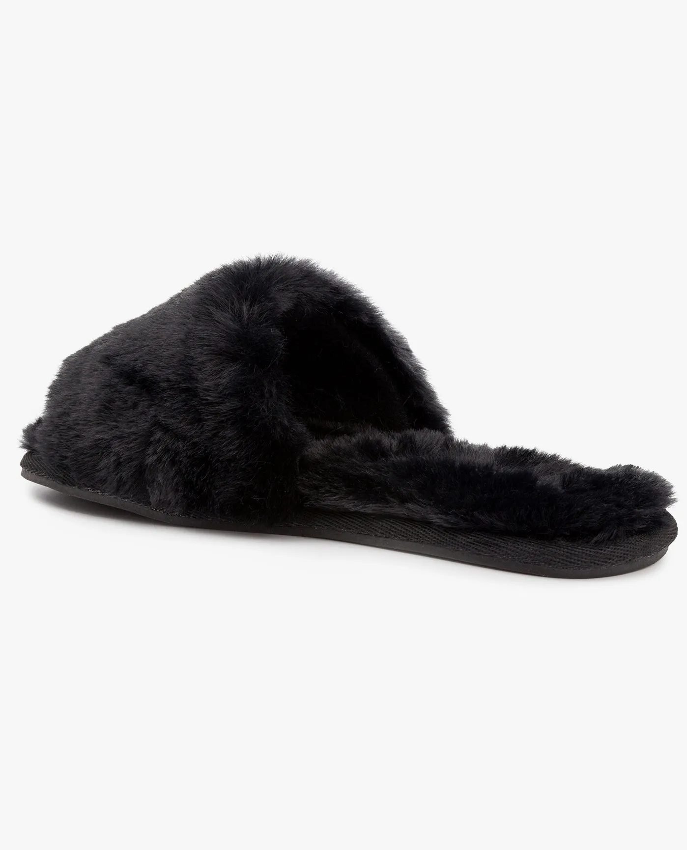 WOMENS LILLY OPEN TOE FAUX FUR SLIPPER